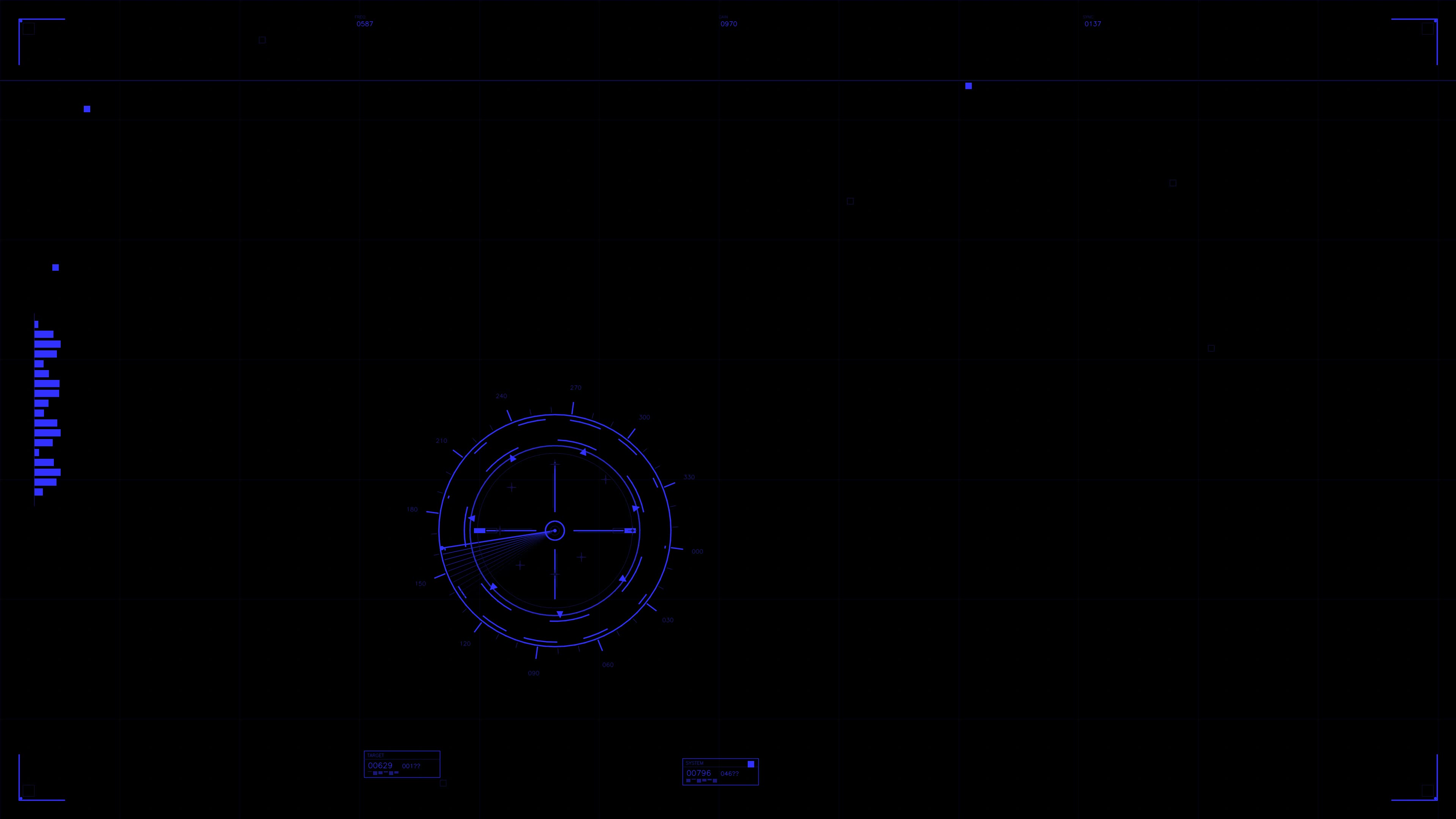 Military gui war stock footage for science fiction production featuring a hud animation with charts and indicators