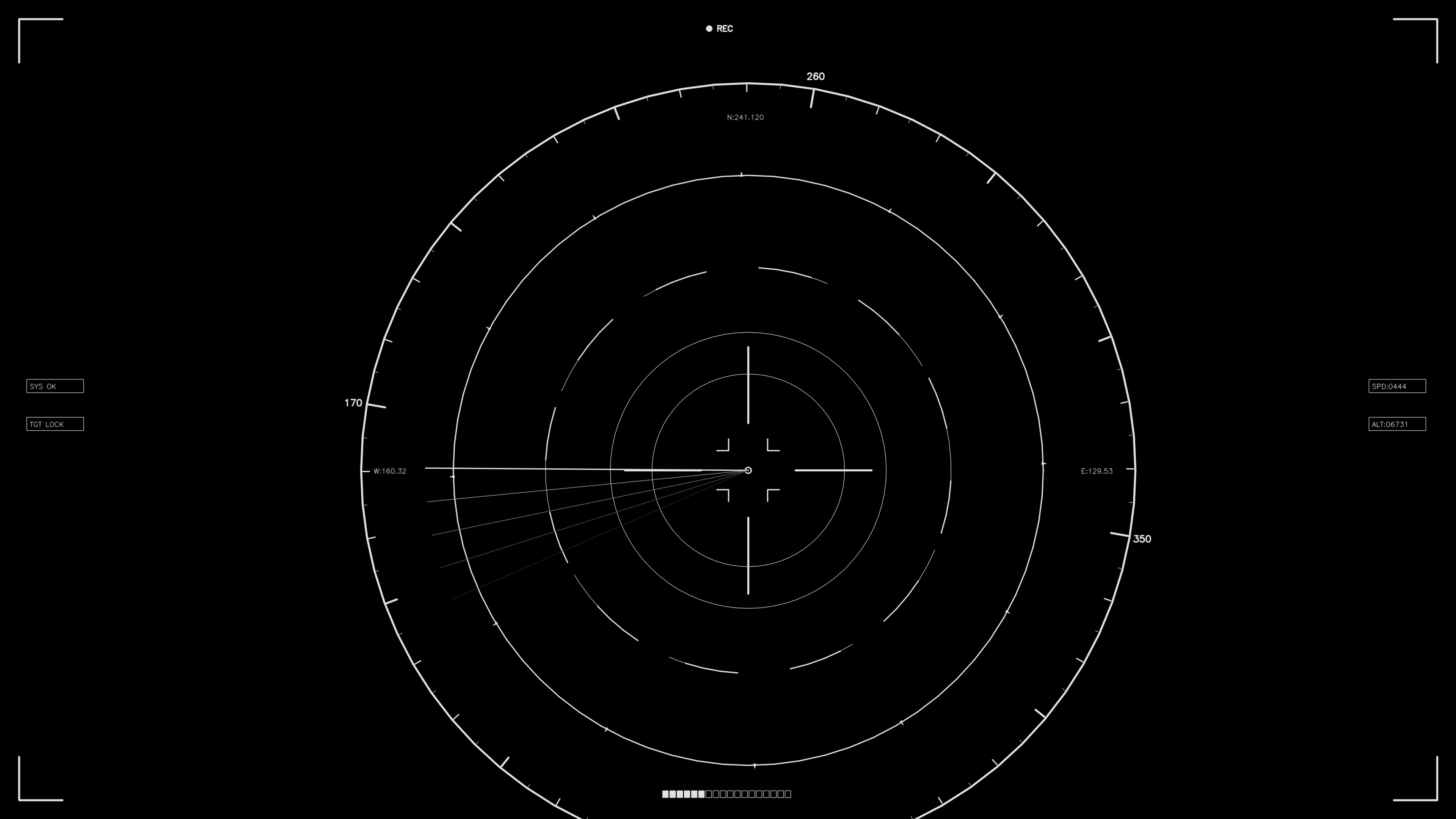 Scifi hud animation for web designers and videographers featuring circular radar lines and dynamic elements
