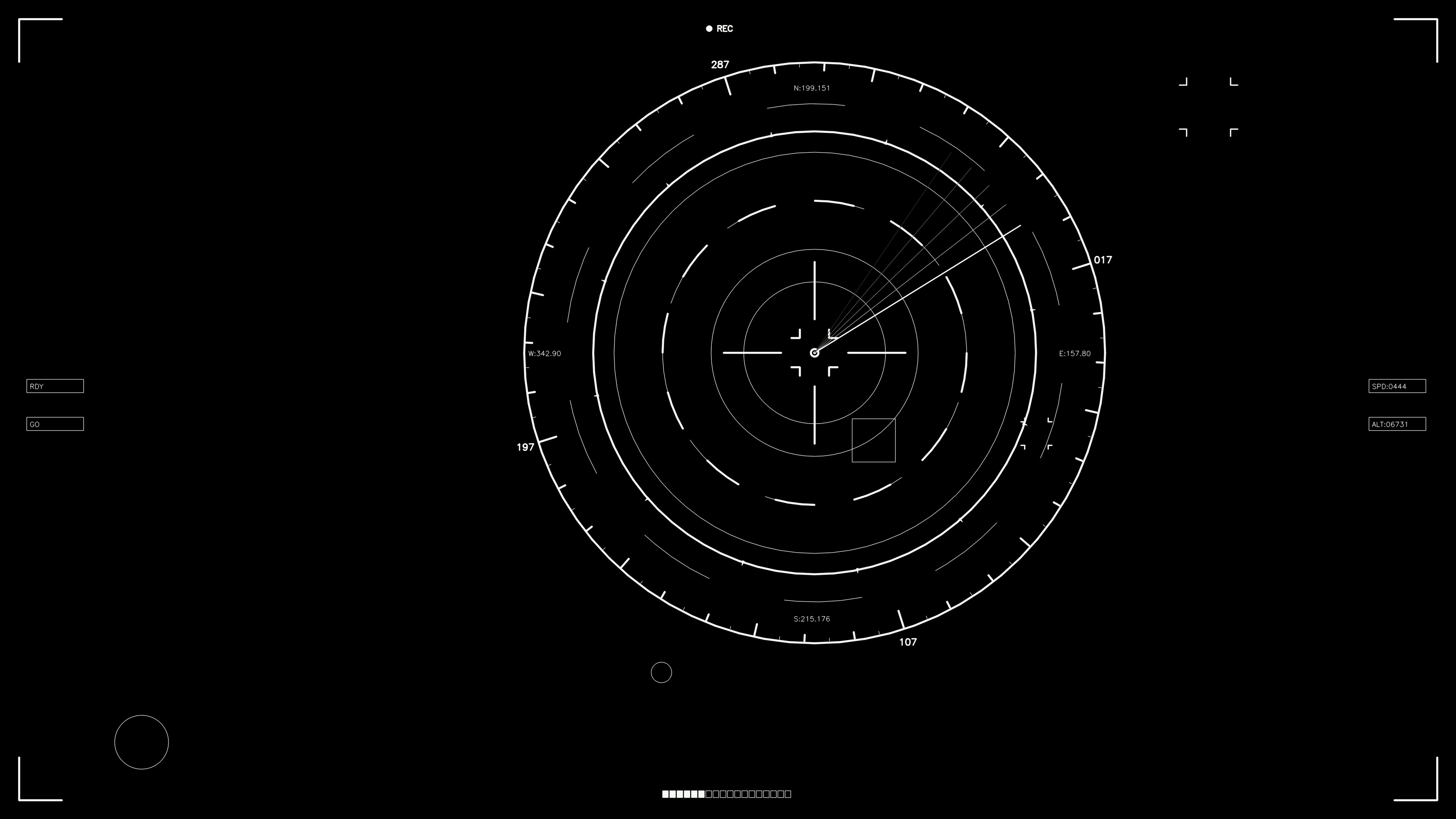 Scifi hud animation showing radar display and lines for web design and video projects