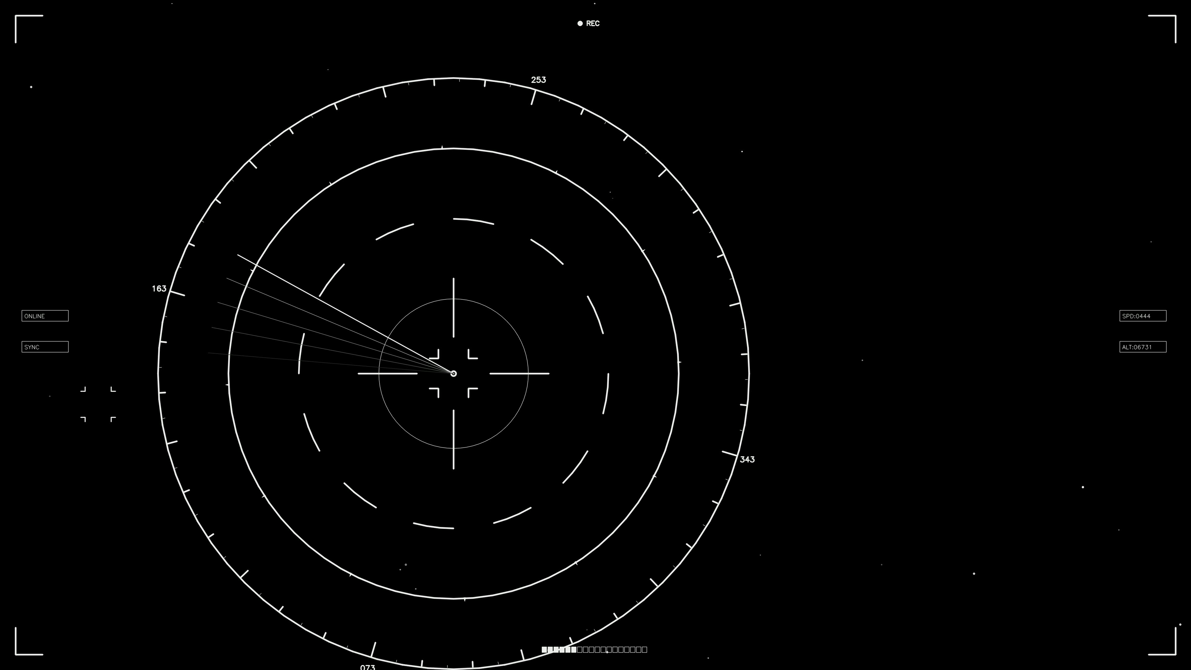 Scifi hud animation showing data display for web designer and videographer projects during nighttime settings