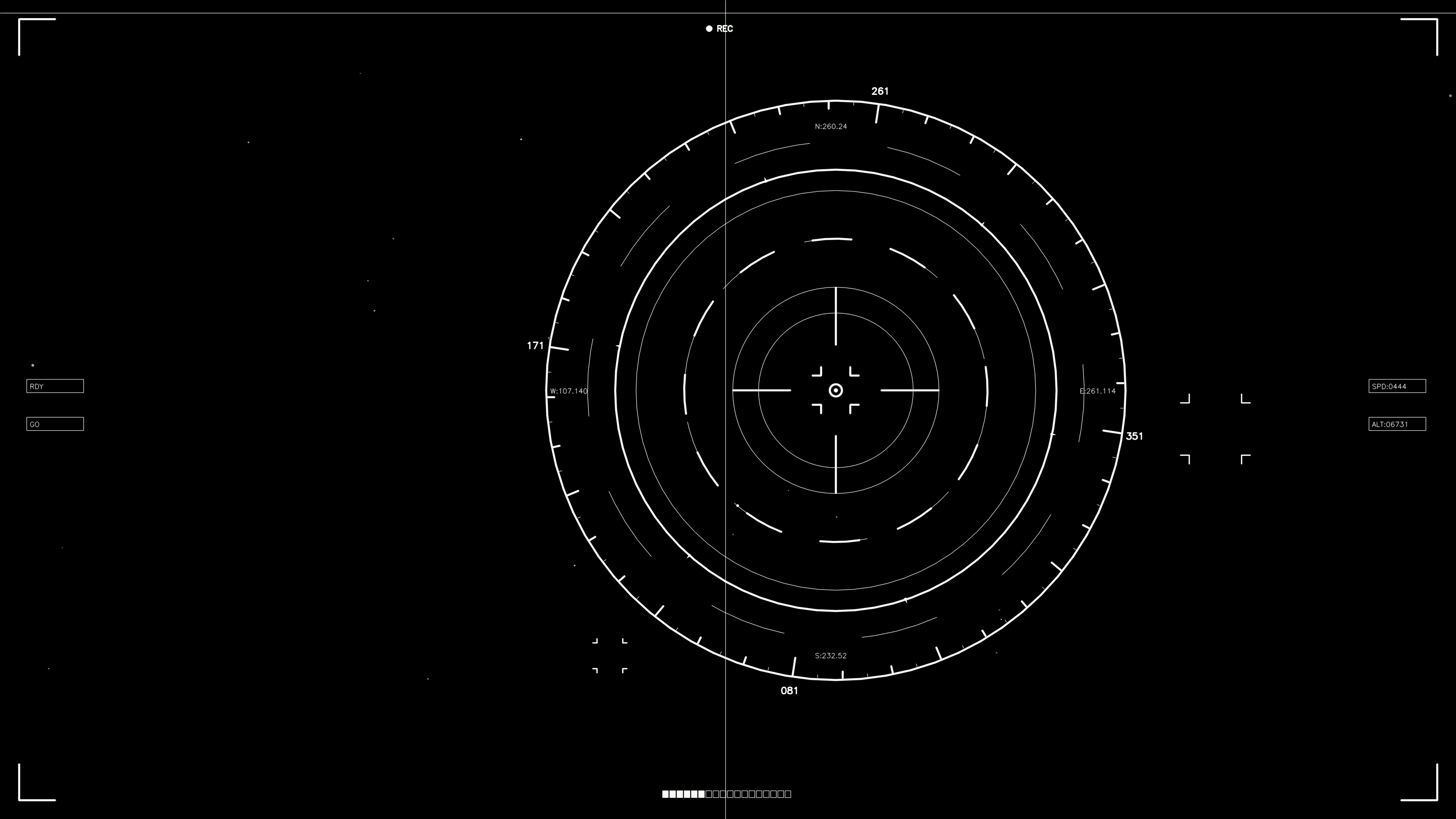 Scifi hud animation for web designers and videographers showcasing data display and compass elements