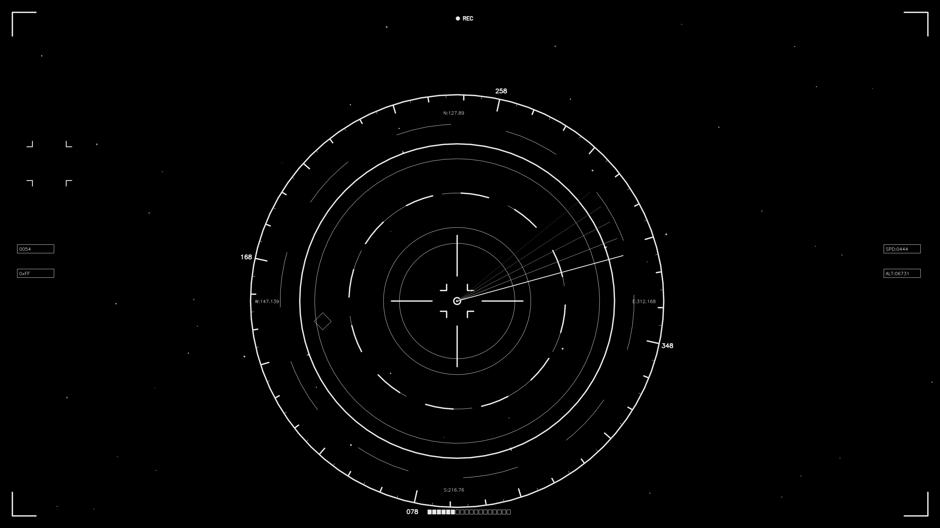 Scifi hud animation for web designer and videographer showcasing radar interface with circular display and data points