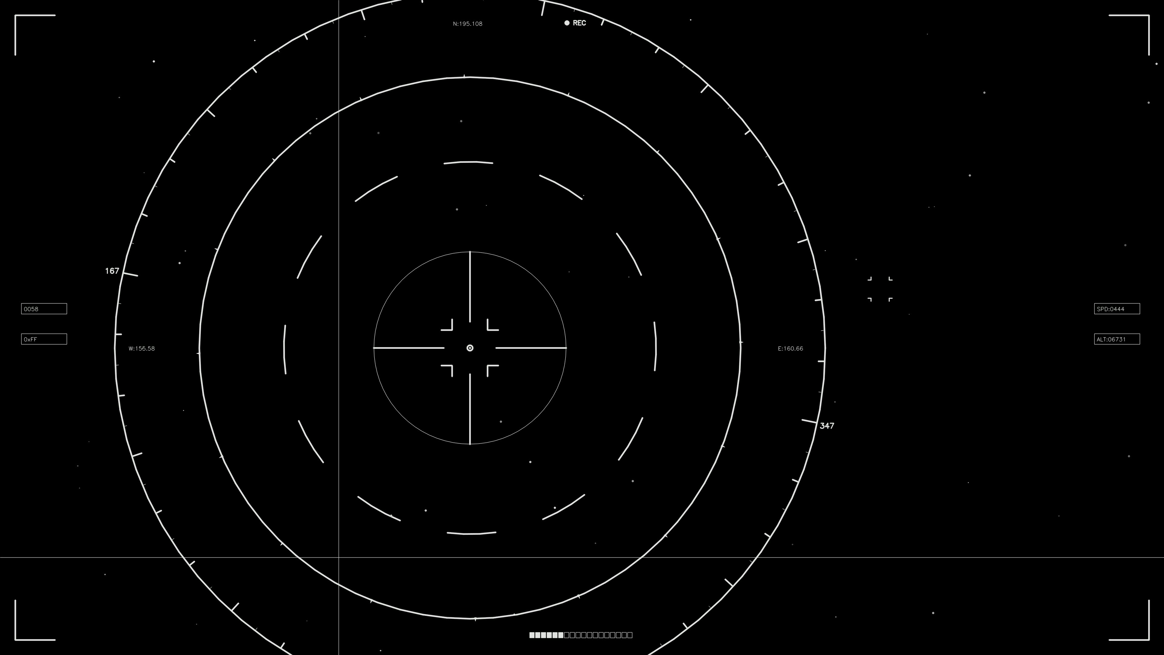 Scifi hud animation for web design and video projects showing circle patterns with data readings and tracking information