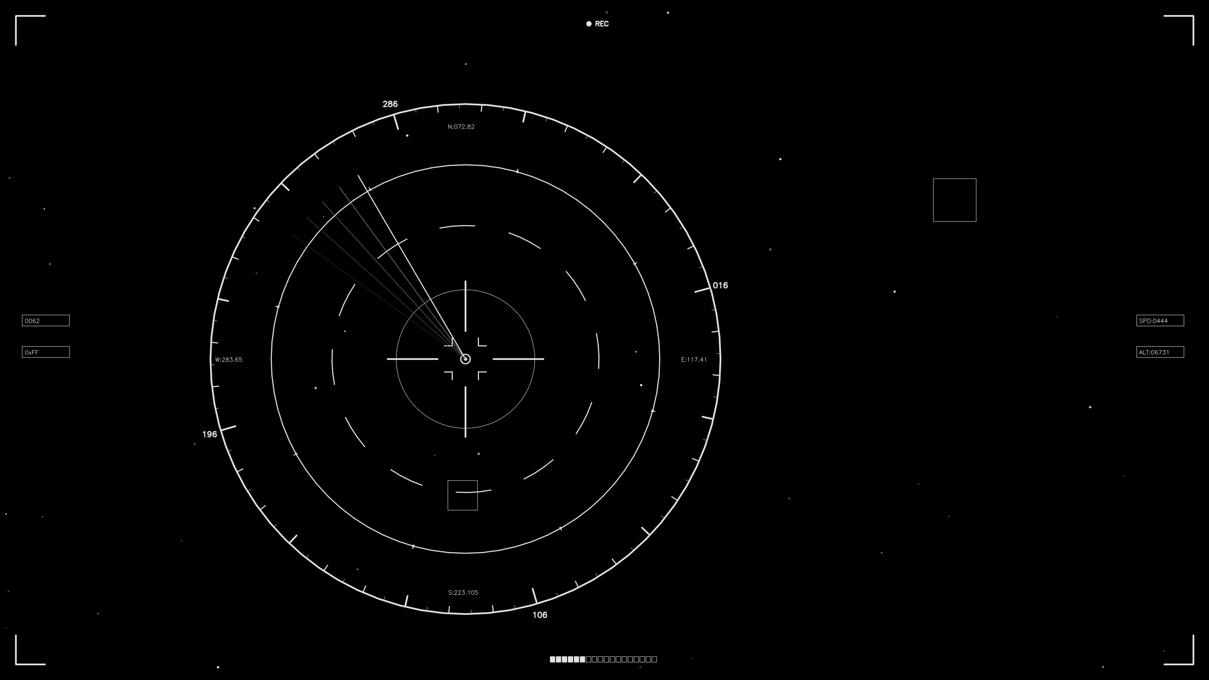 Scifi hud animation for web designers and videographers showcasing data visualization and interface elements in black background