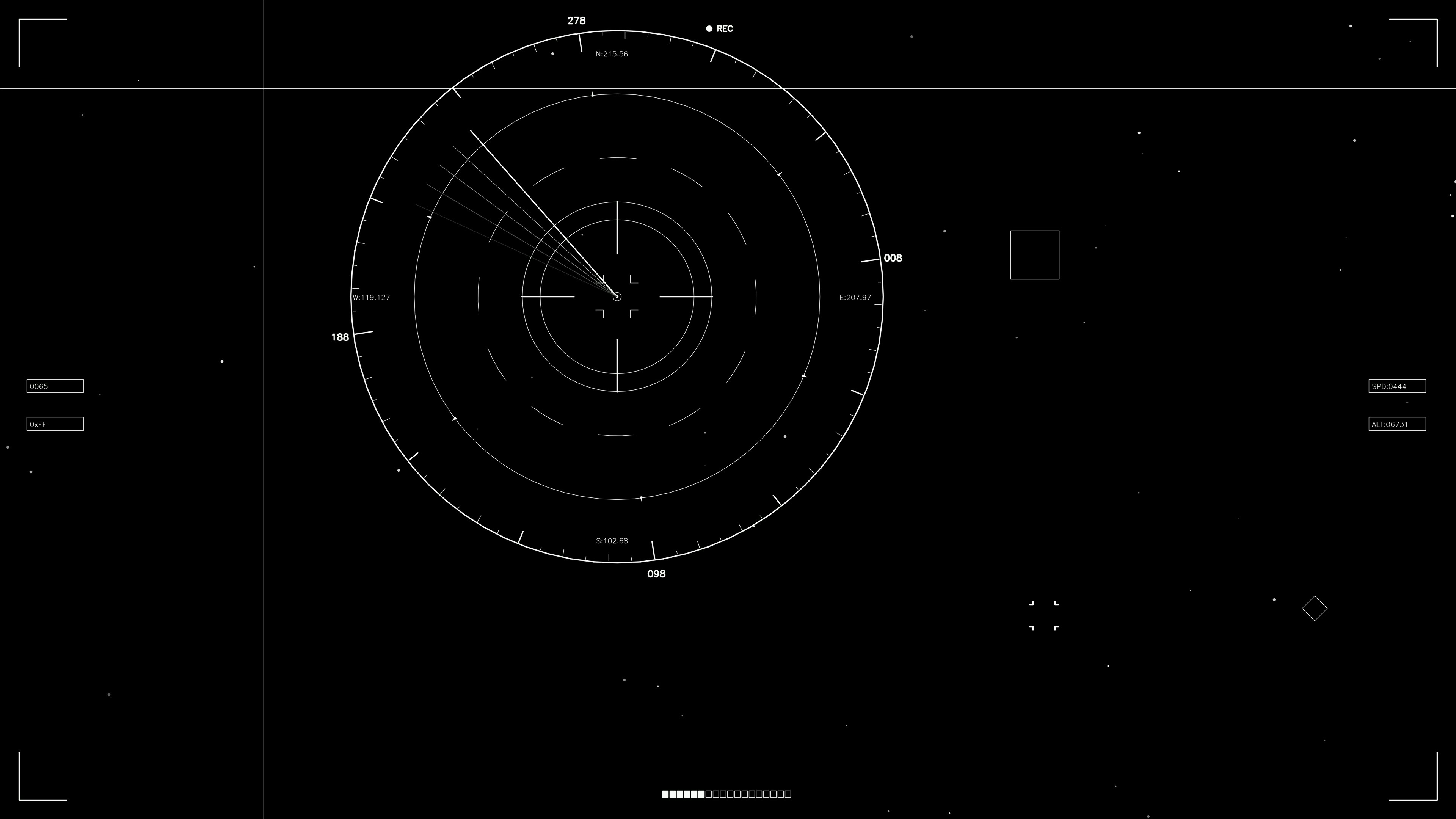 Sci-fi heads-up display animation for web designers and videographers with a focus on space tracking and navigation details