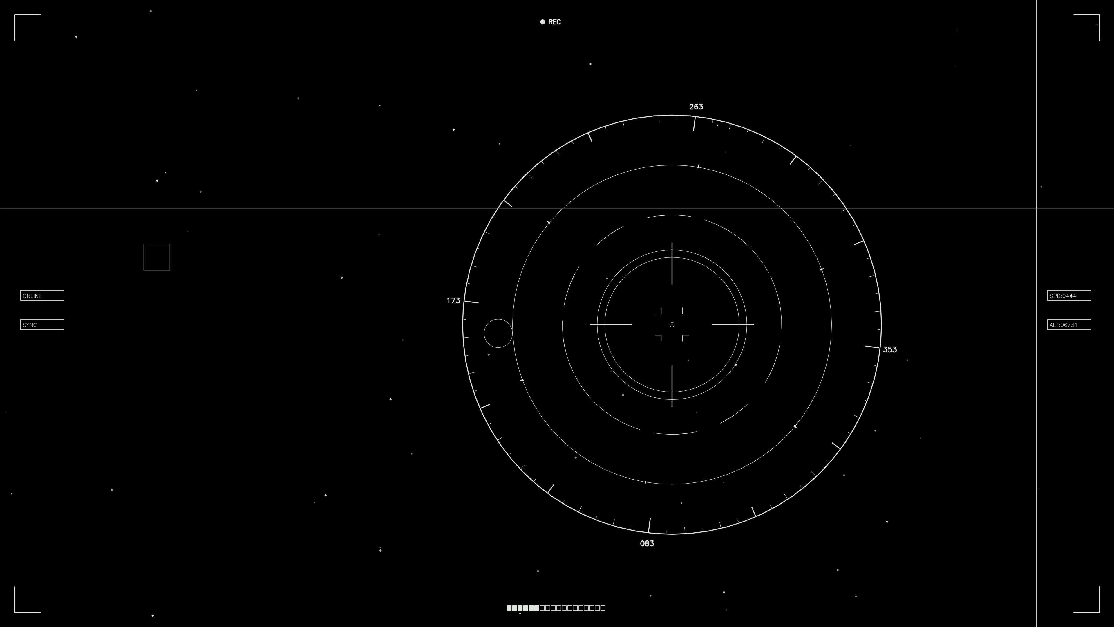 Scifi hud animation for webdesigners and videographers showcasing radar display showing information in a futuristic style