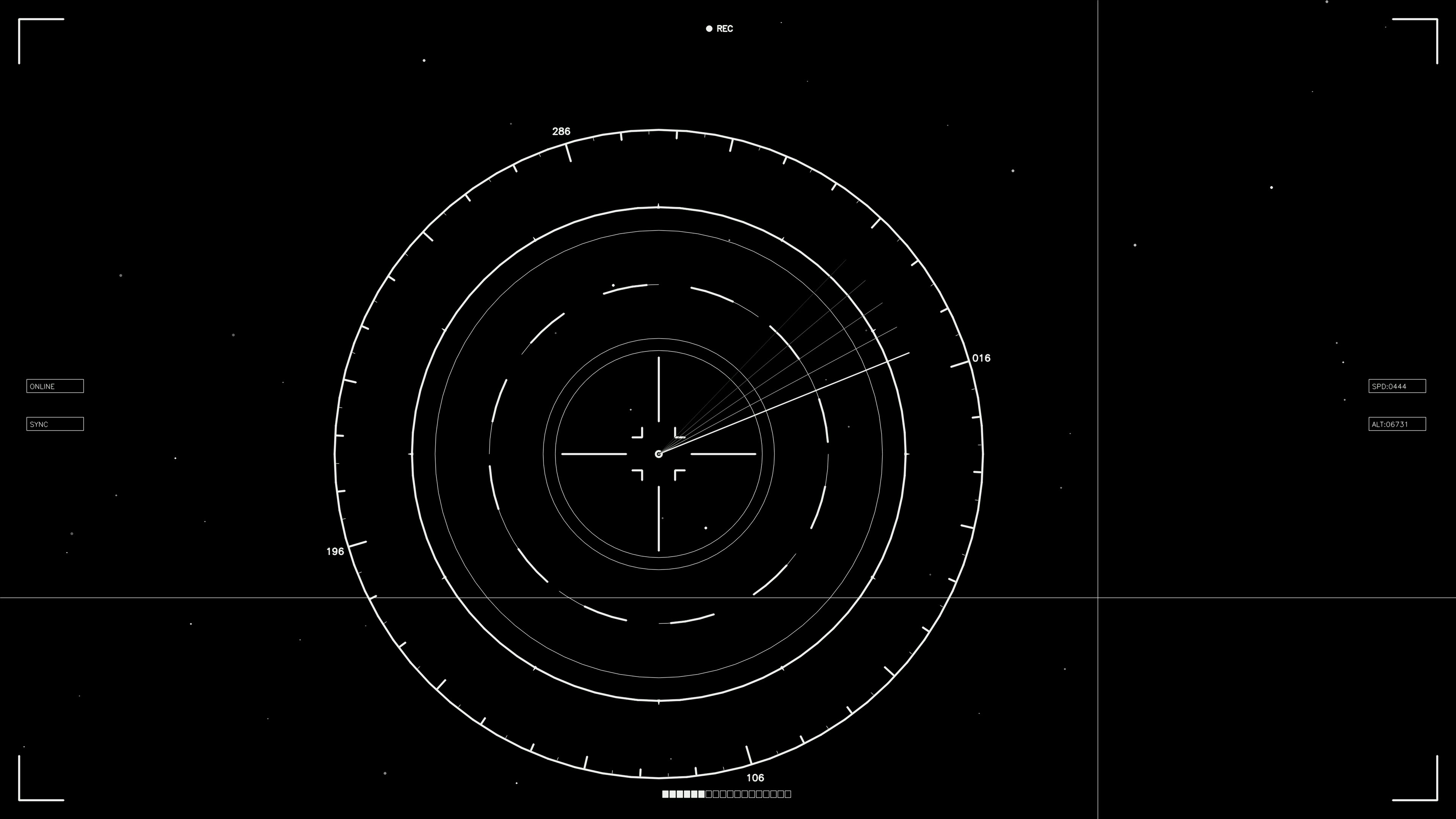 Scifi hud animation for web design and video creation displaying circular patterns and lines on a dark background