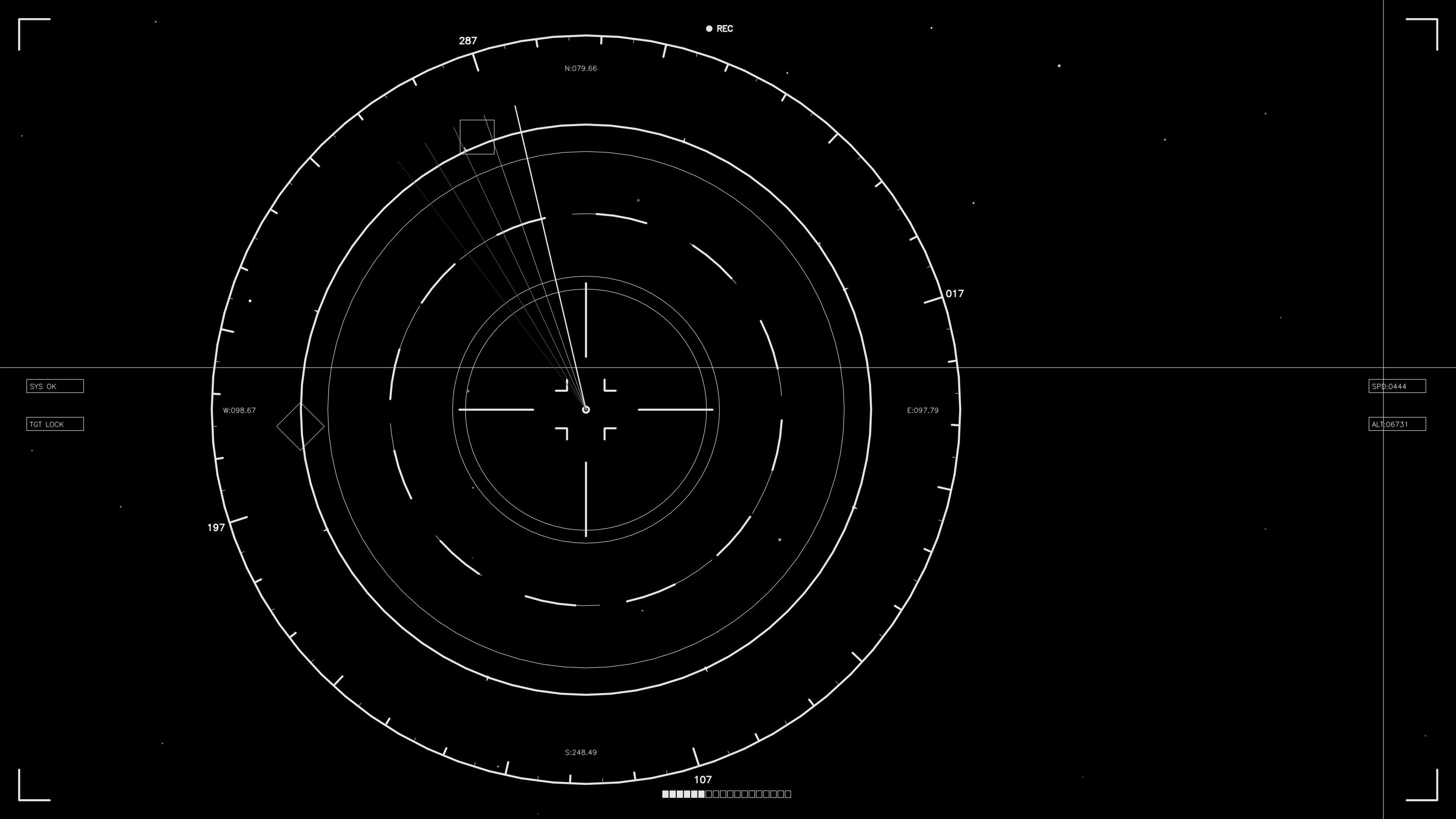 Scifi hud animation for webdesigners and videographers featuring circular radar patterns and data overlays in a dark visual space