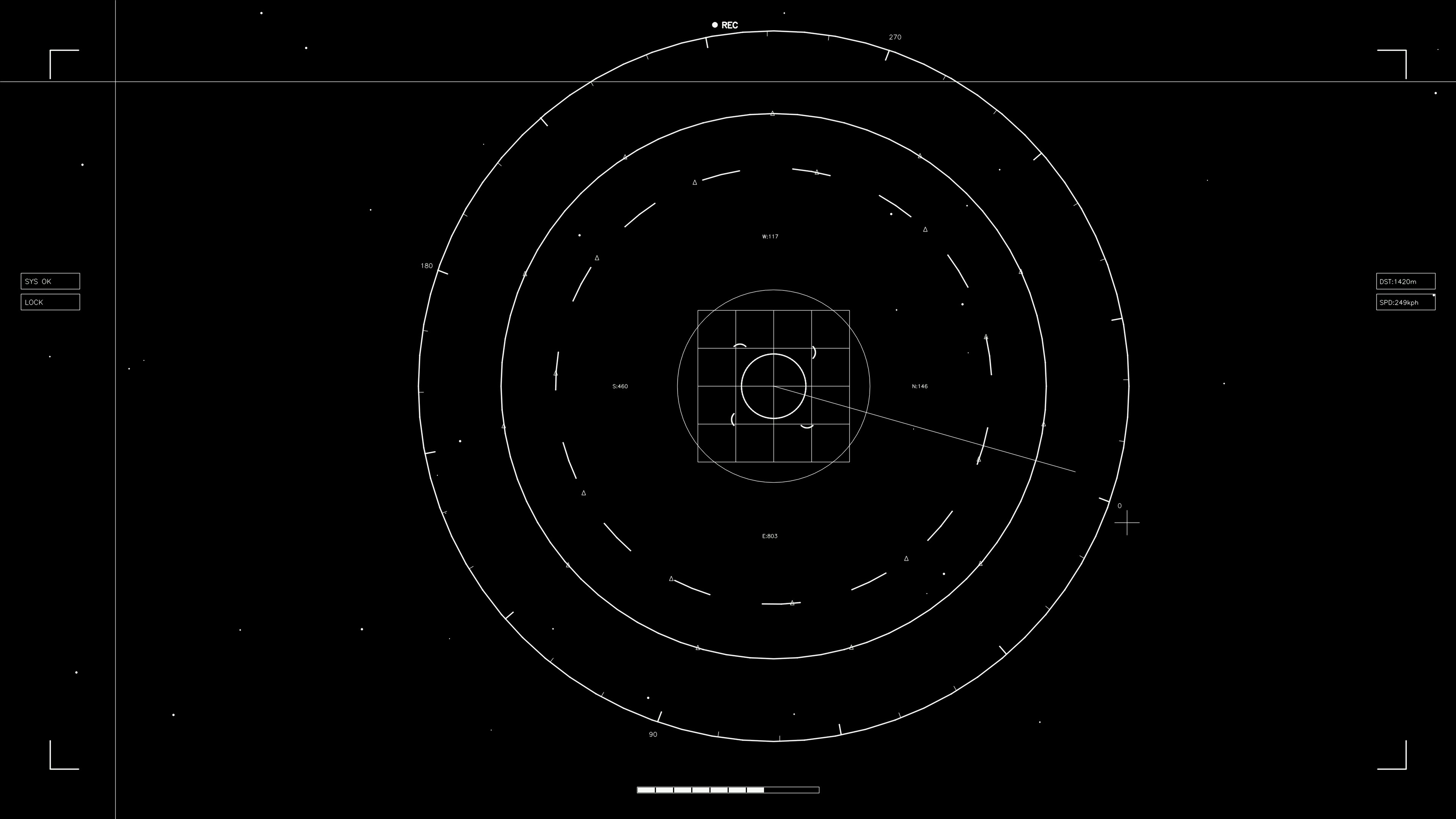 Hud elements animation for webdesign and sci-fi video editing with circular patterns over black background