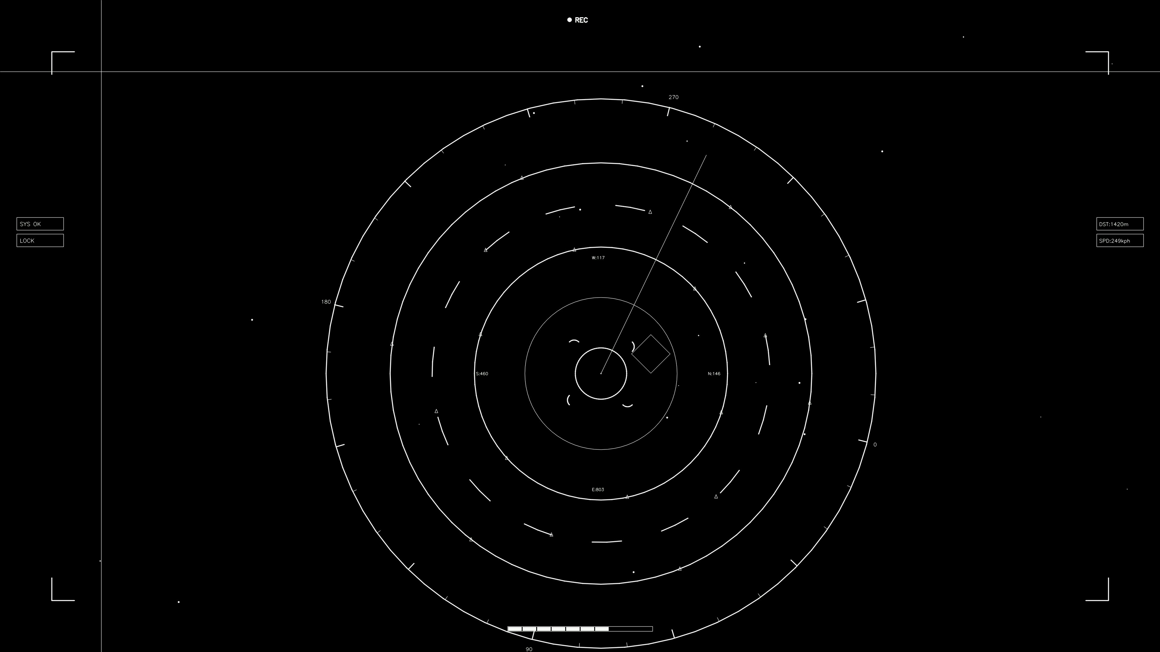 Animation of hud elements designed for web designers and video editors in a sci-fi style