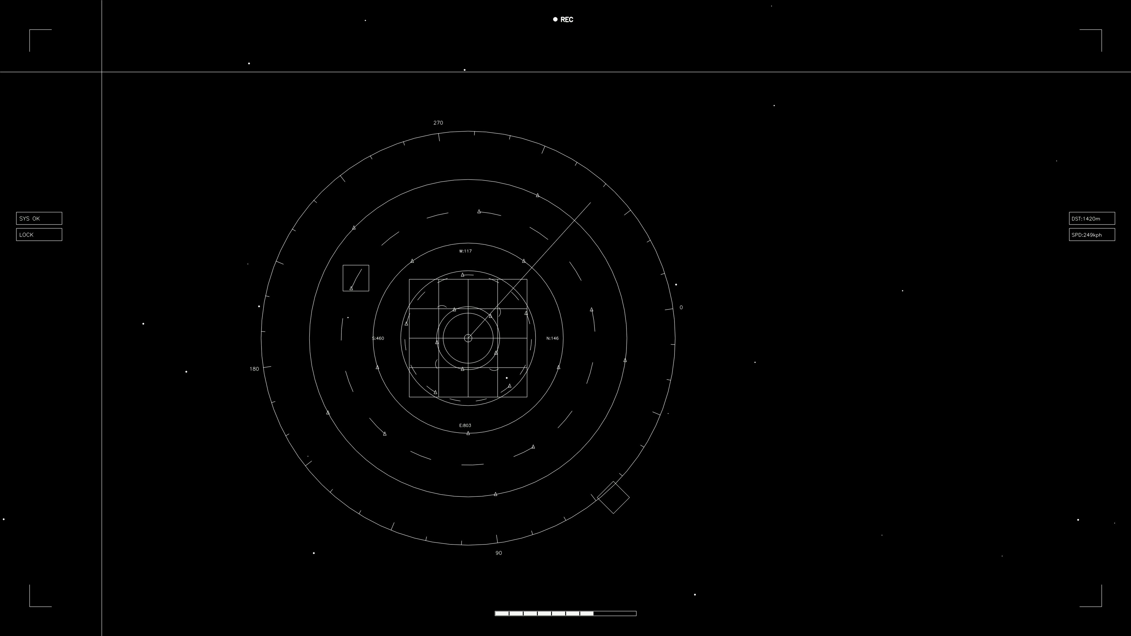 Hud elements animation for webdesigners and sci-fi video projects featuring geometric shapes with grid lines and circular patterns on black background