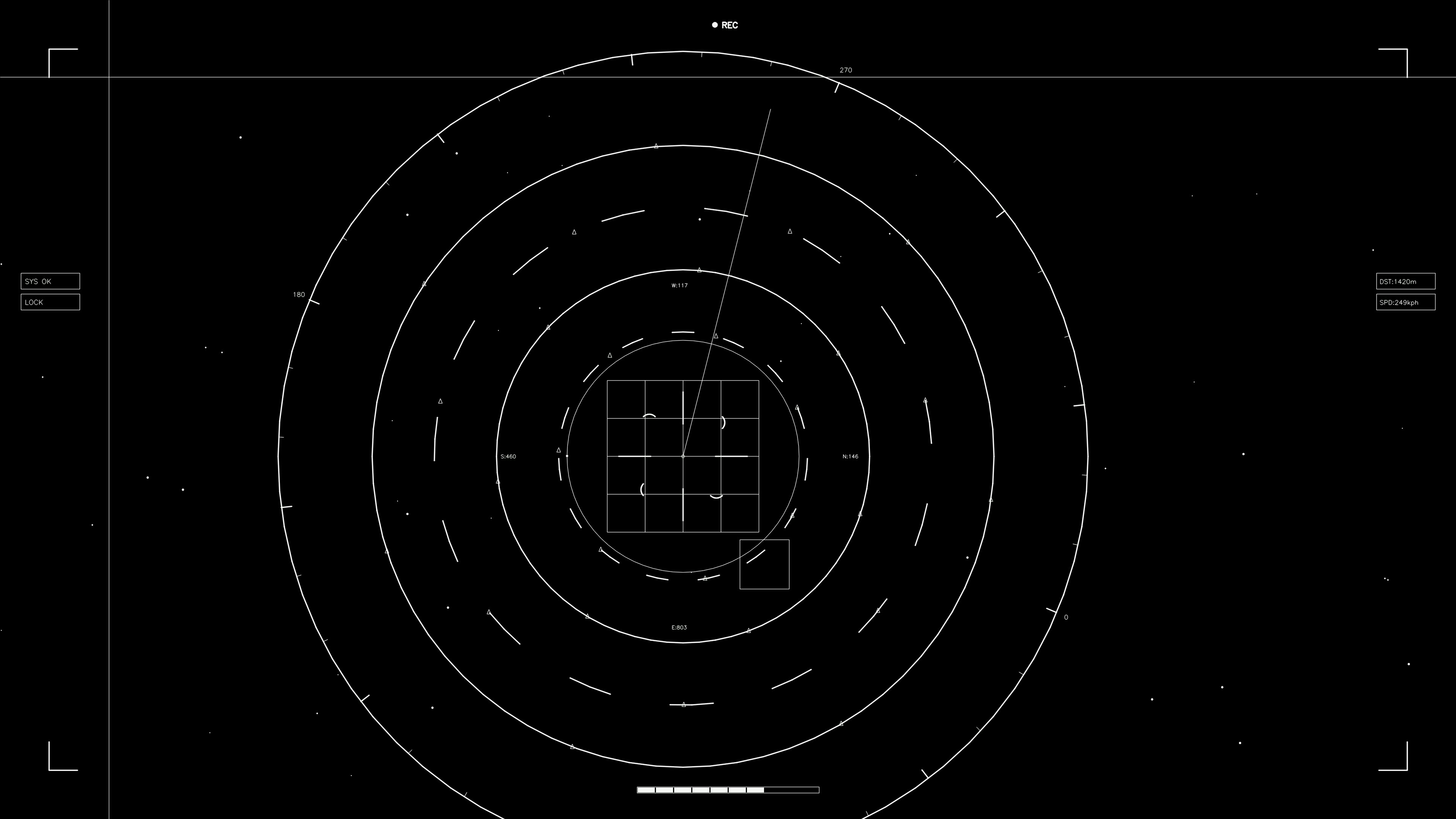 Hud elements animation for webdesigners and sci-fi video editing with circles and lines displayed on a black background