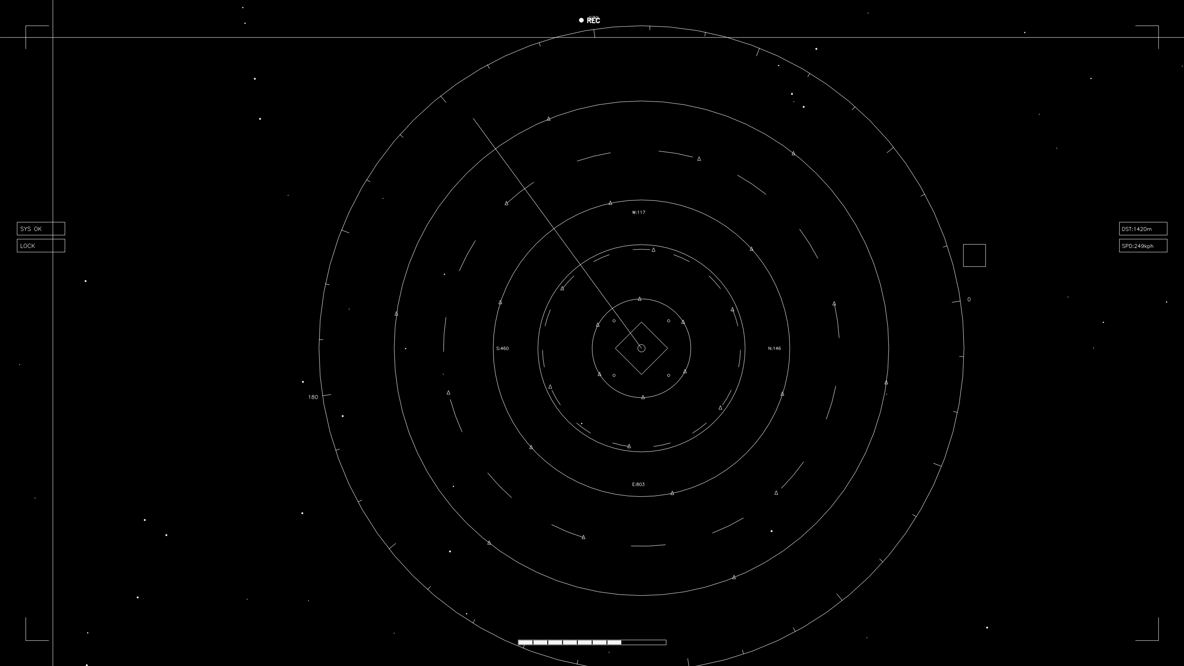 Hud elements animation for web designers and sci-fi video editing with circular patterns and lines in black and white
