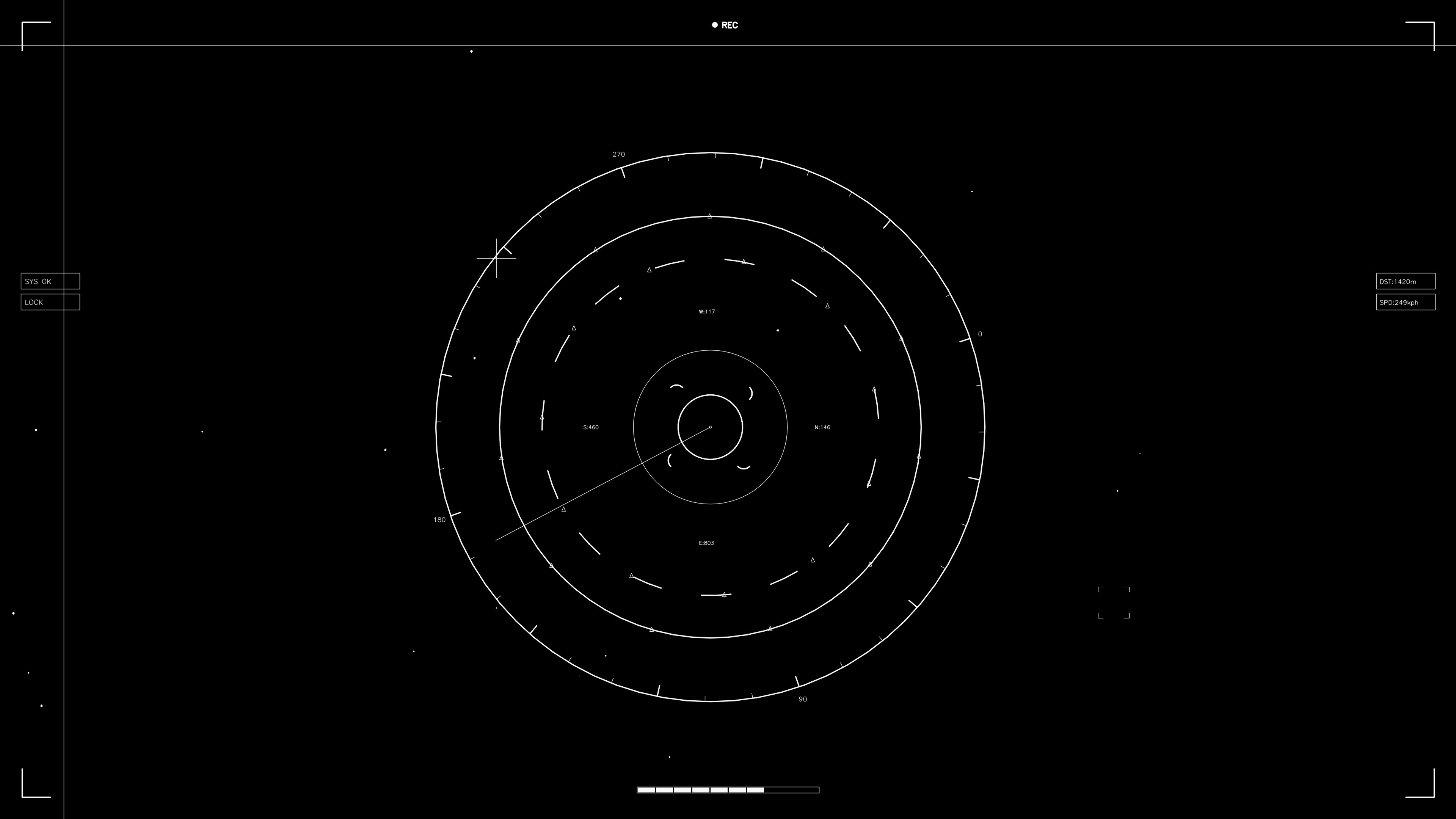 Hud elements animation for web design and sci-fi video editing showing circular patterns and data streams in a dark background