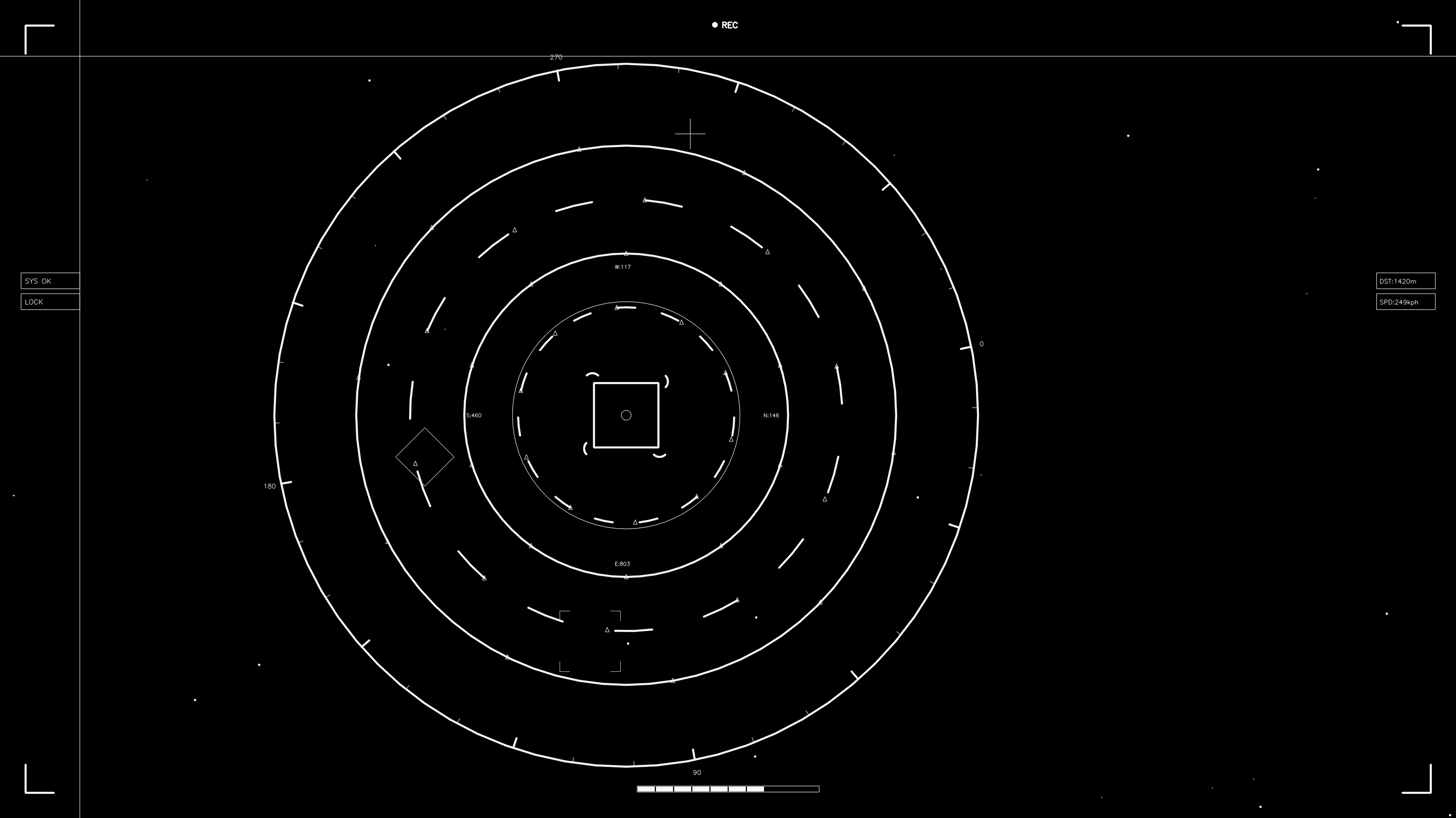 Hud elements animation for web designer and sci-fi video cutter showcasing circular patterns in a dark digital space