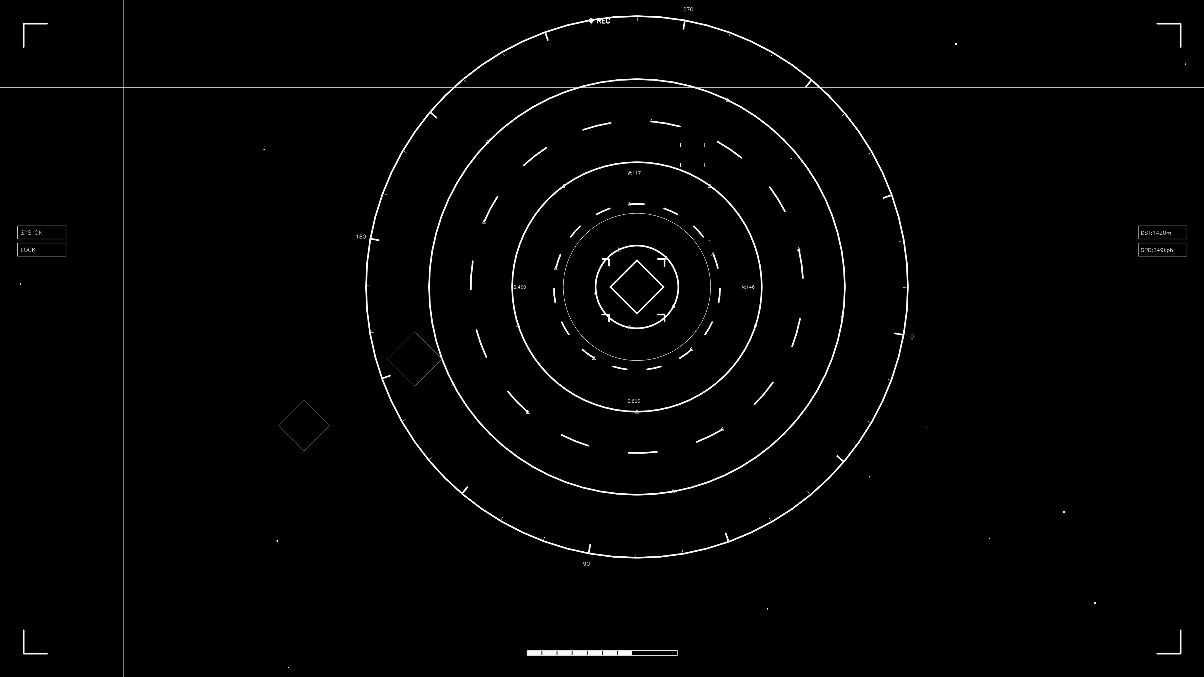 Hud elements animation for webdesign and sci-fi projects with circles and lines in black and white for visual effects creation
