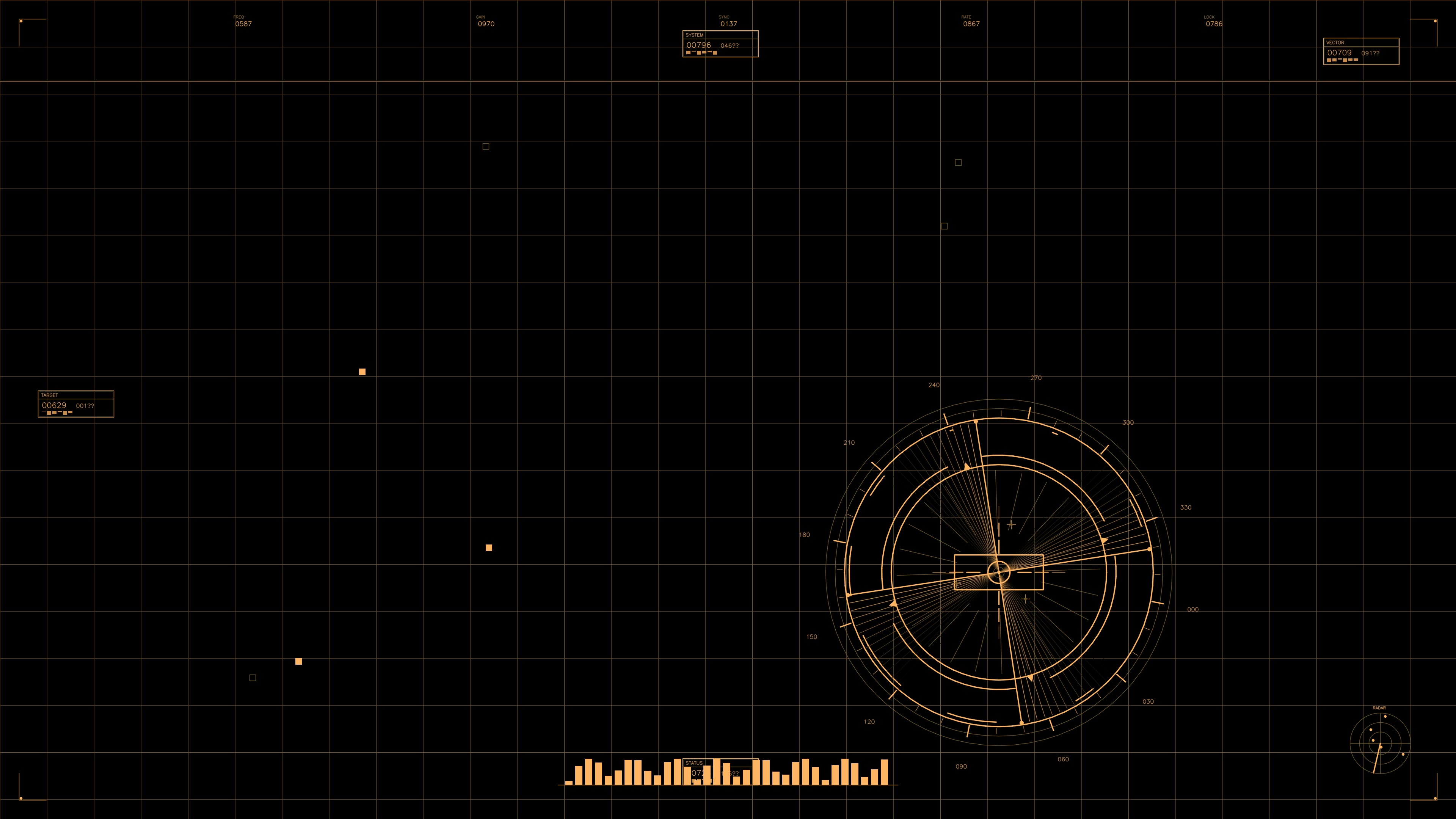 Military gui war stock footage hud animation designed for science fiction production with various data displays and graphics