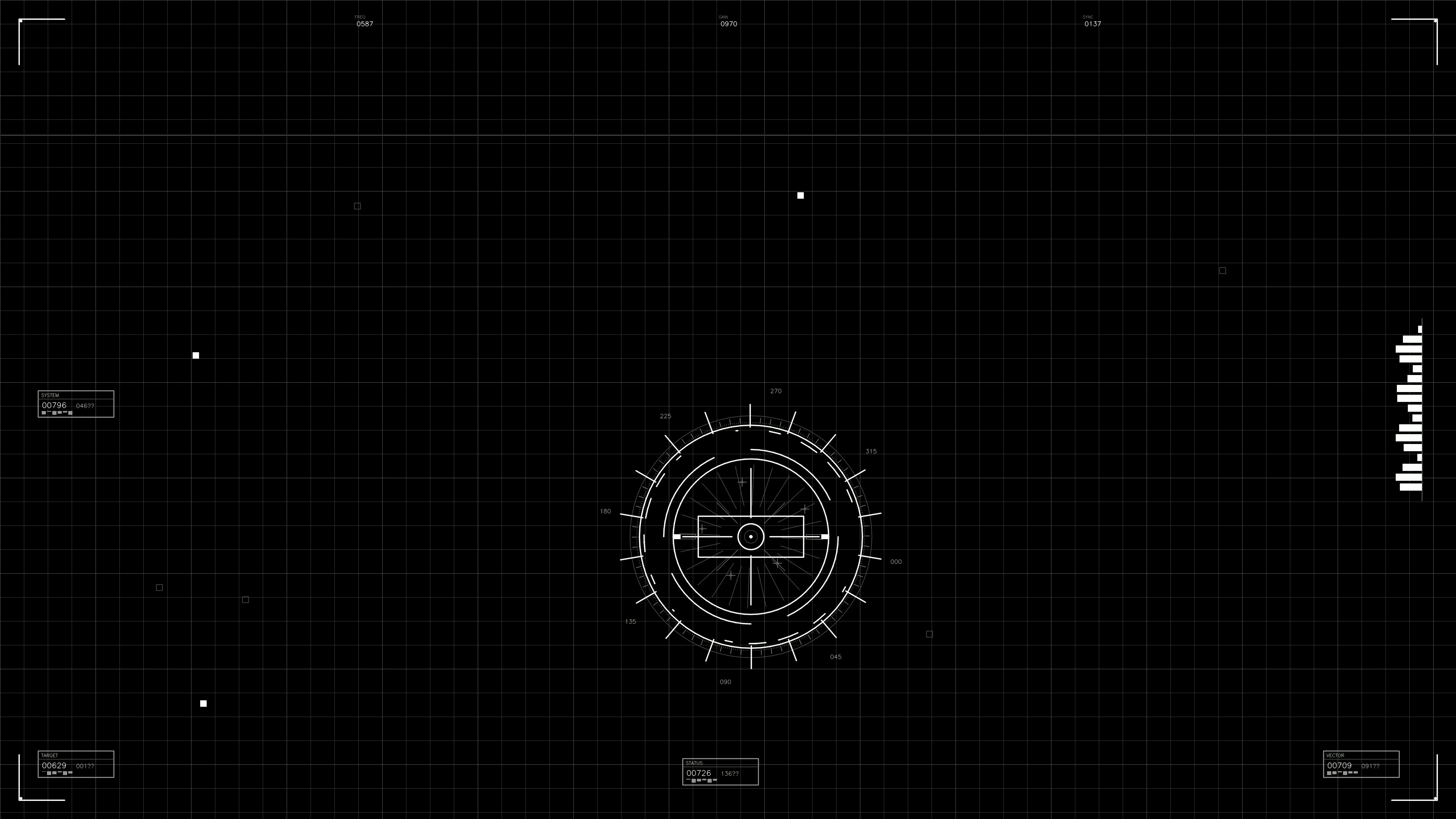 Military gui war stock footage hud animation for science fiction production in dark settings and grid layout