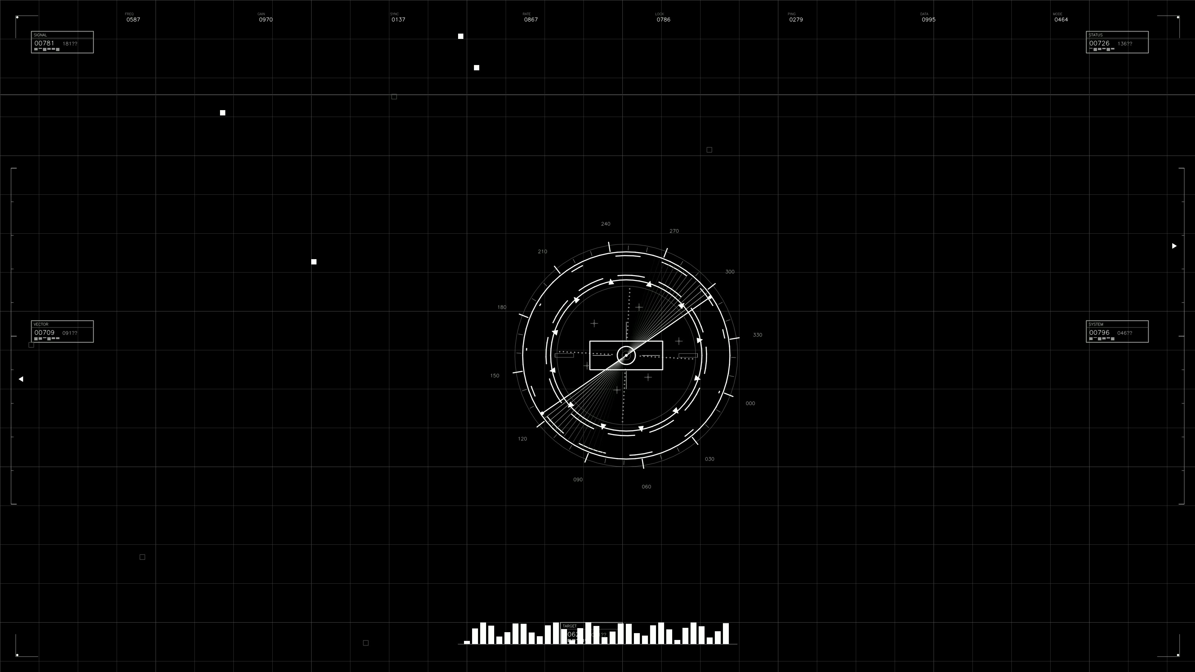 Military gui war stock footage hud animation for science fiction production in digital format with grid design displayed on dark background