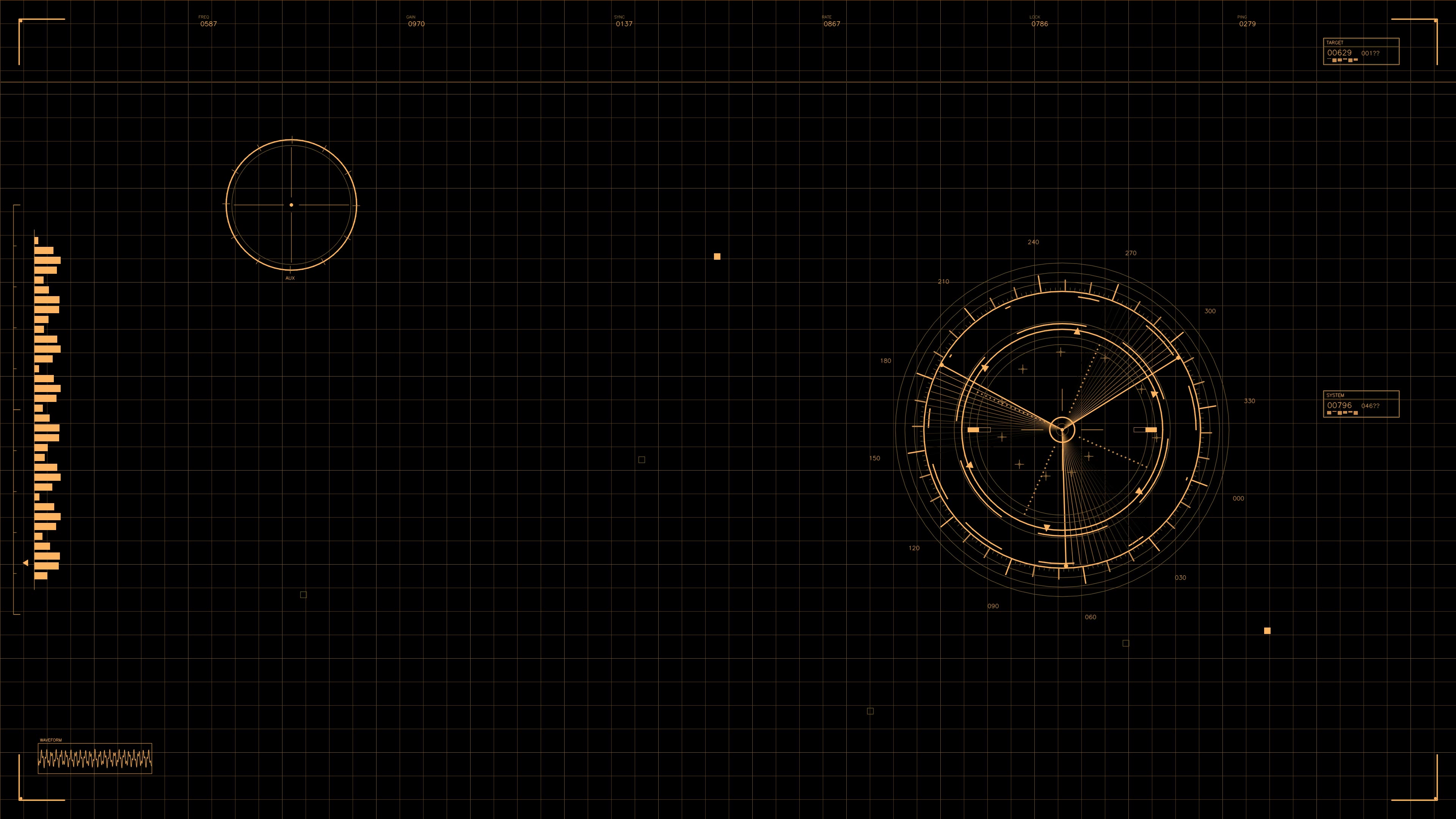 Military gui war stock footage hud animation for science fiction production in action on a dark interface