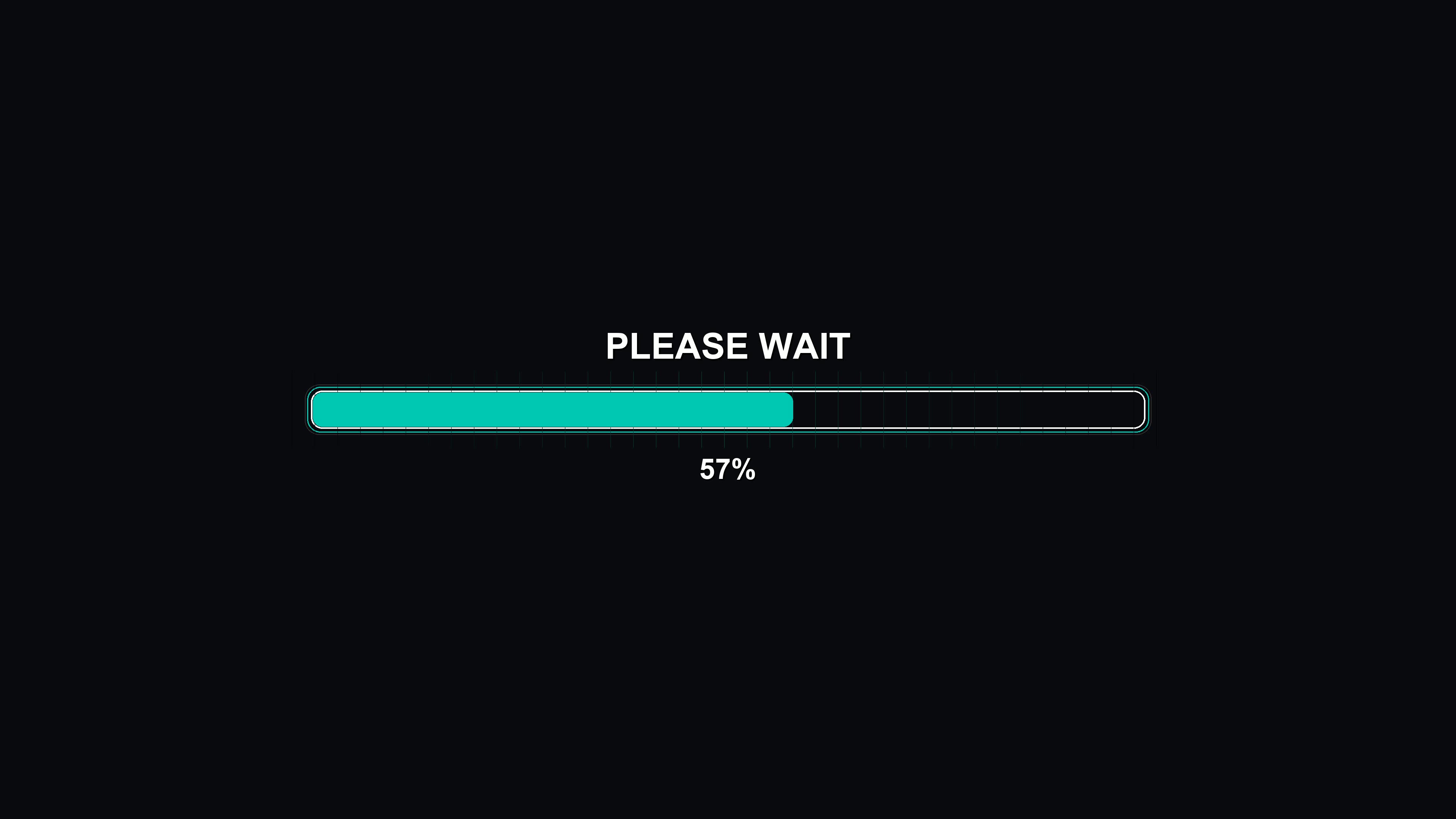 Progress bar animation displays loading status in a science fiction setting for digital content