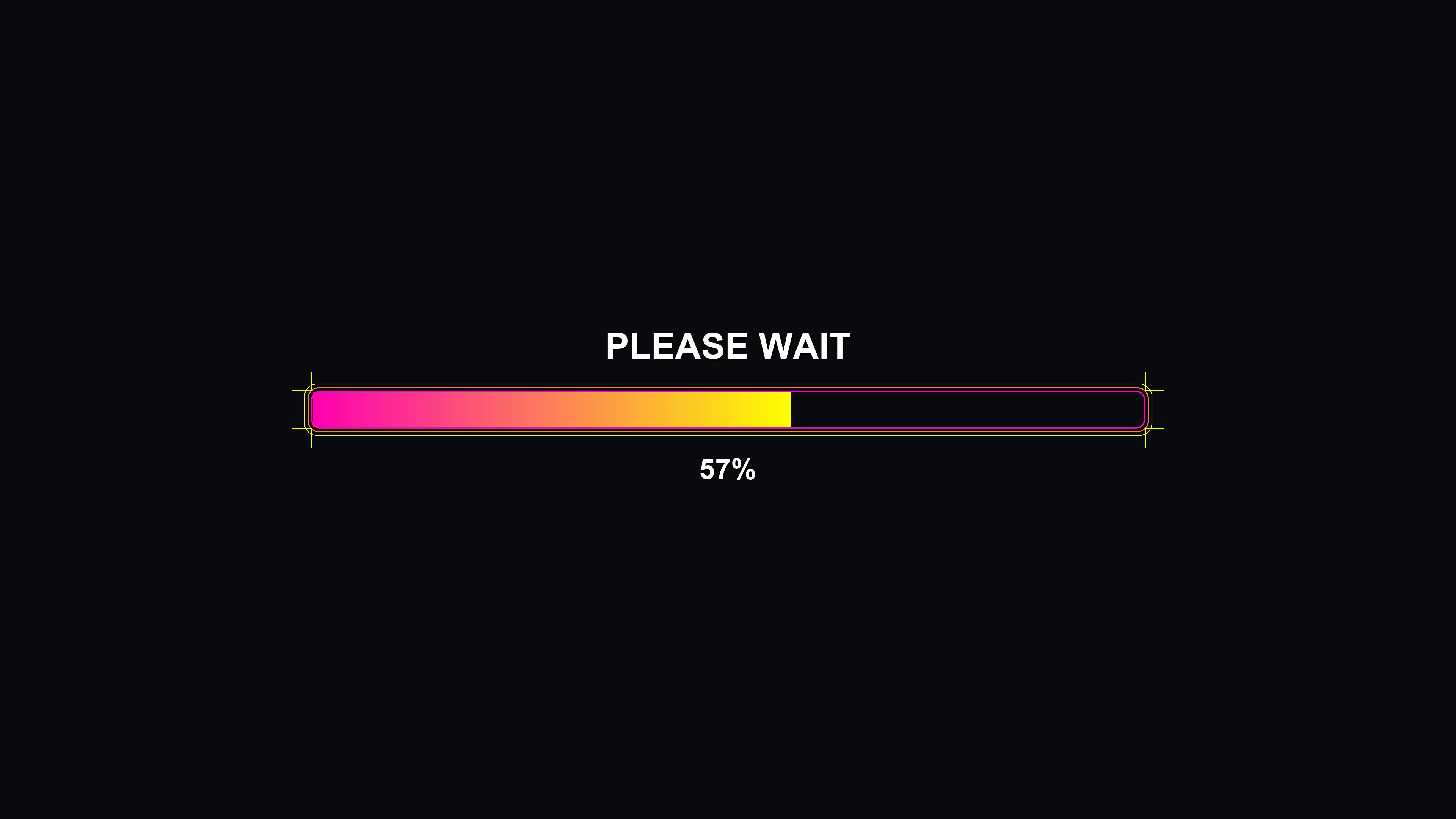 Progress bar animation shows loading status in science fiction environment with bright colors and clear text display