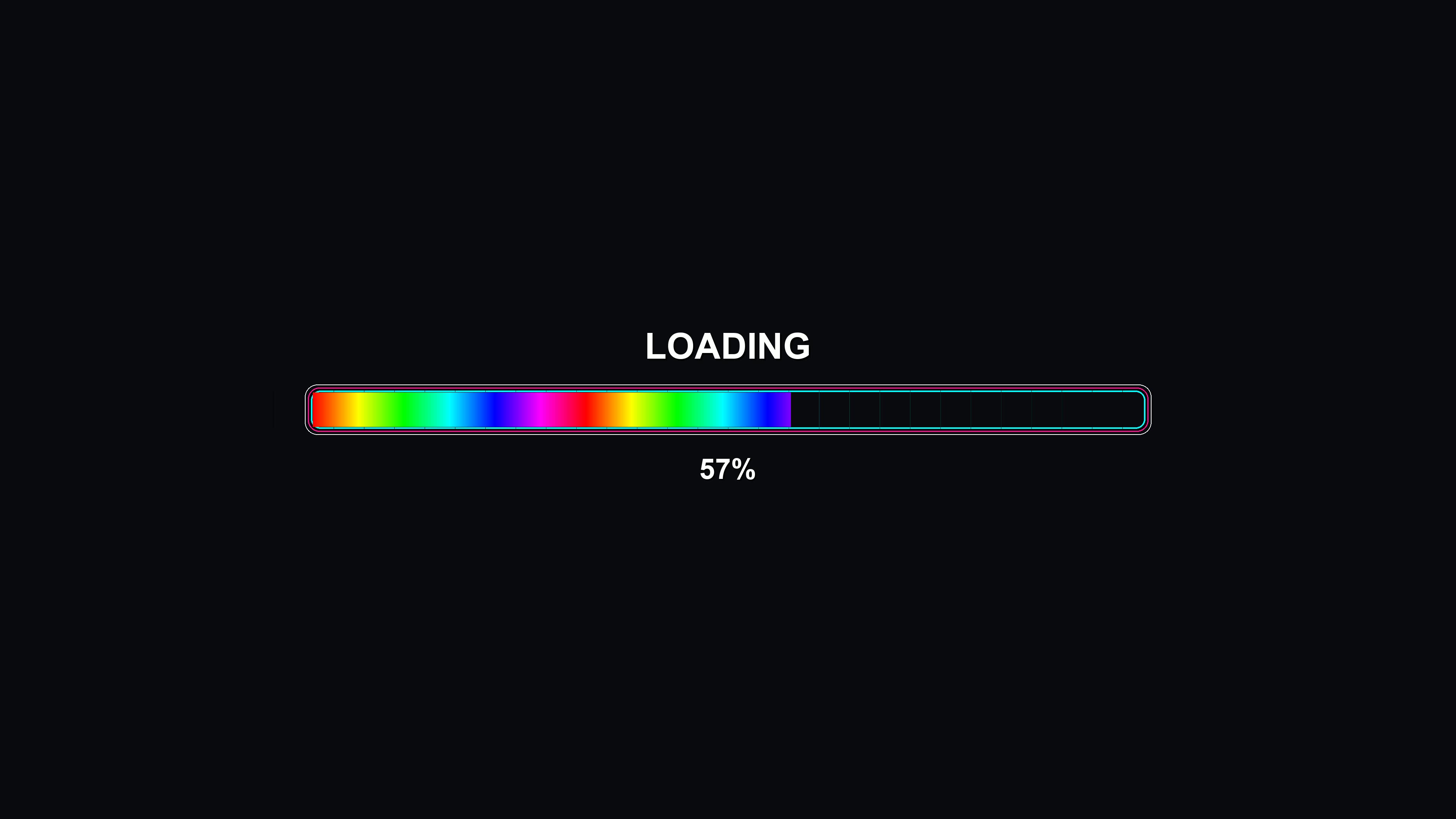 Science fiction loading bar animation showing colorful progress in a dark setting for futuristic designs