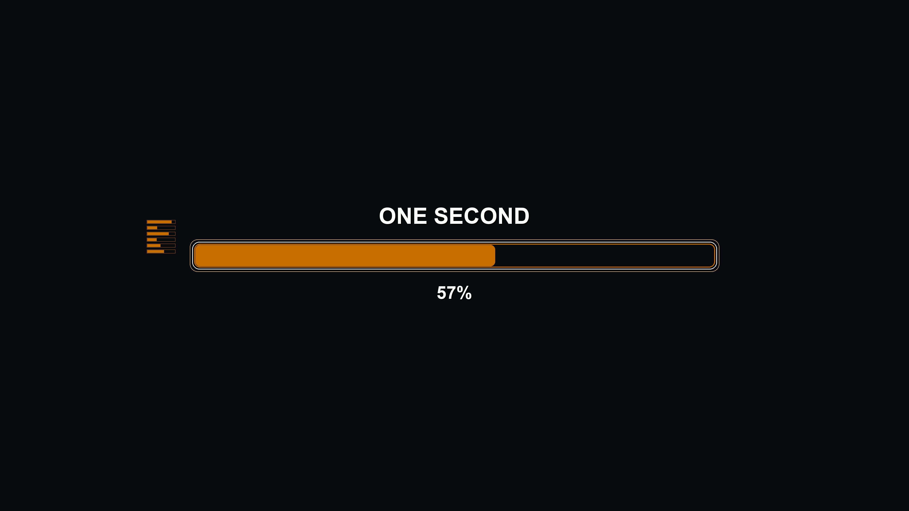 Progress bar animation for science fiction settings showing loading sequence and completion message