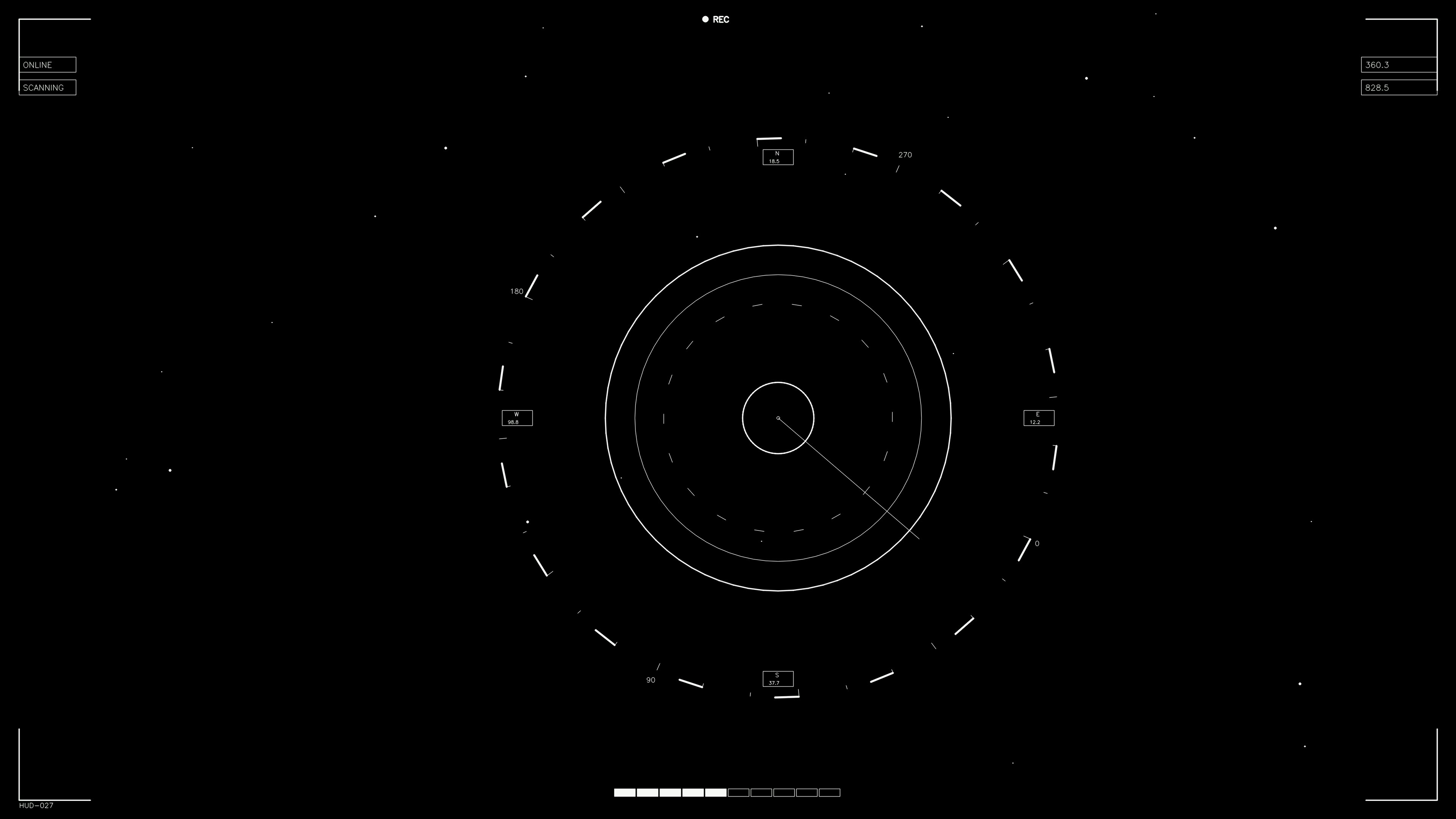 Hud elements animation for web designers and sci-fi video makers featuring circular patterns and motion graphics in dark background