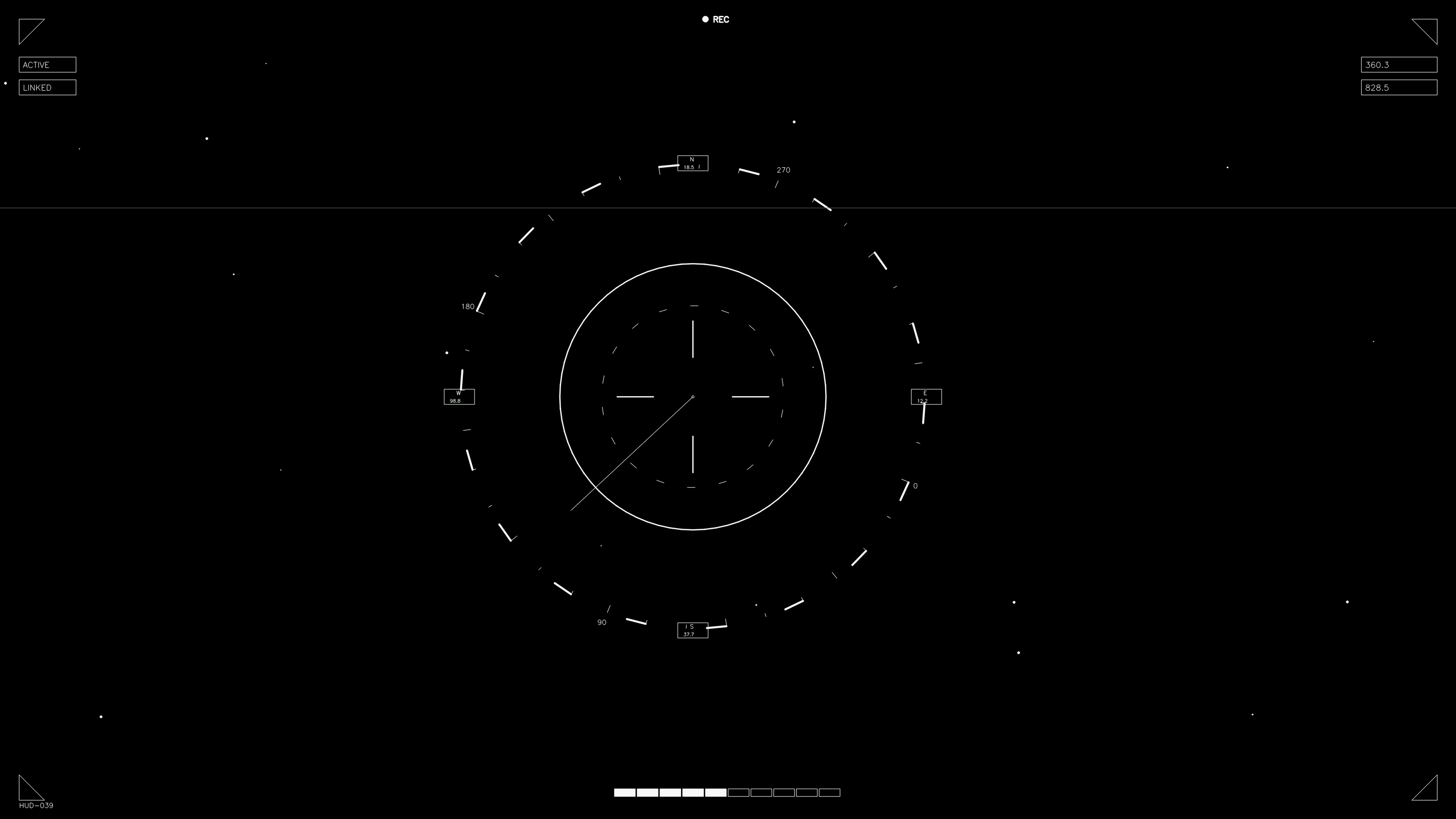 Animation of hud elements designed for web designers and sci-fi video creators during a creative project