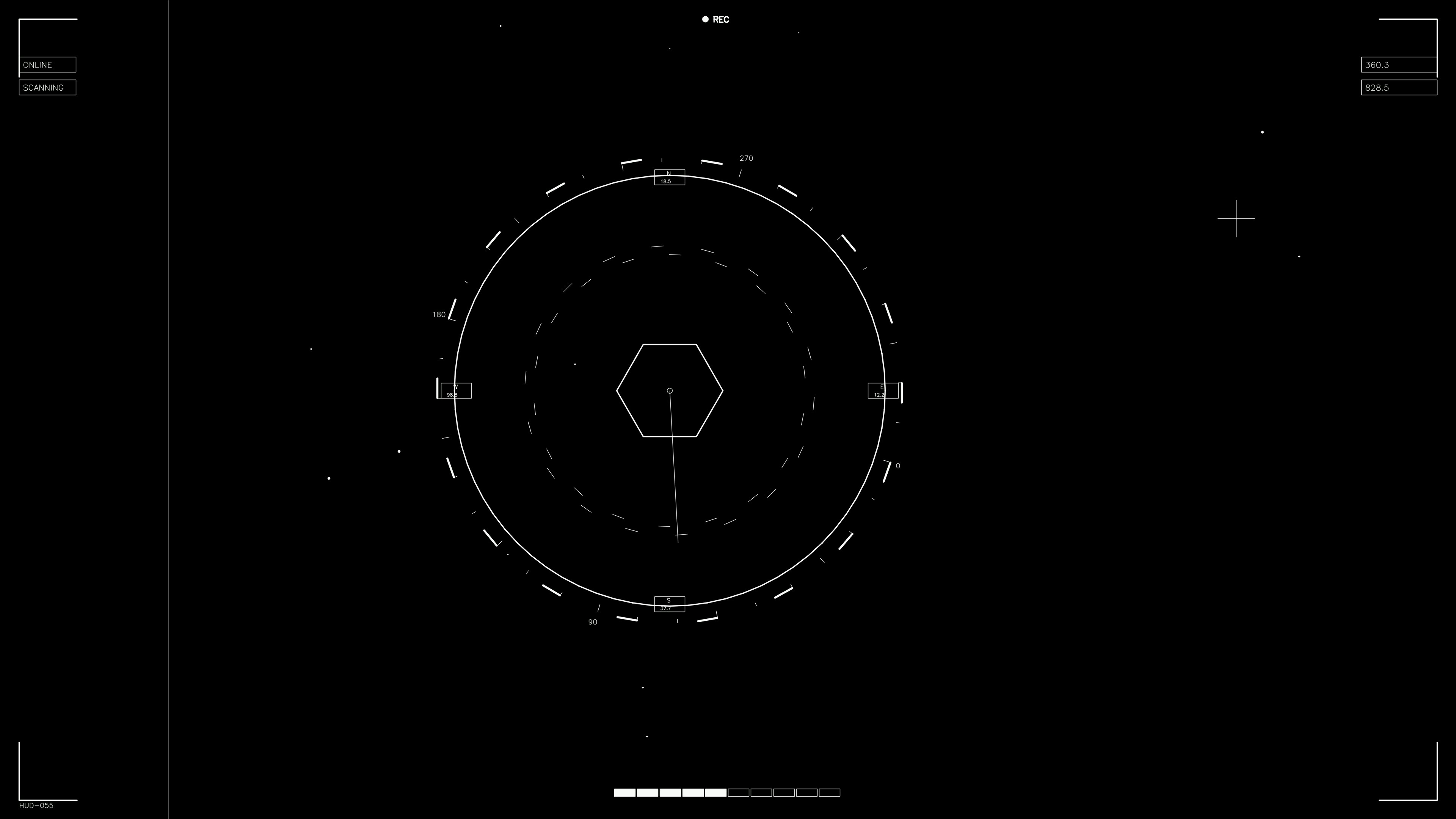 Hud elements animation for web design and sci-fi video editing in a digital interface