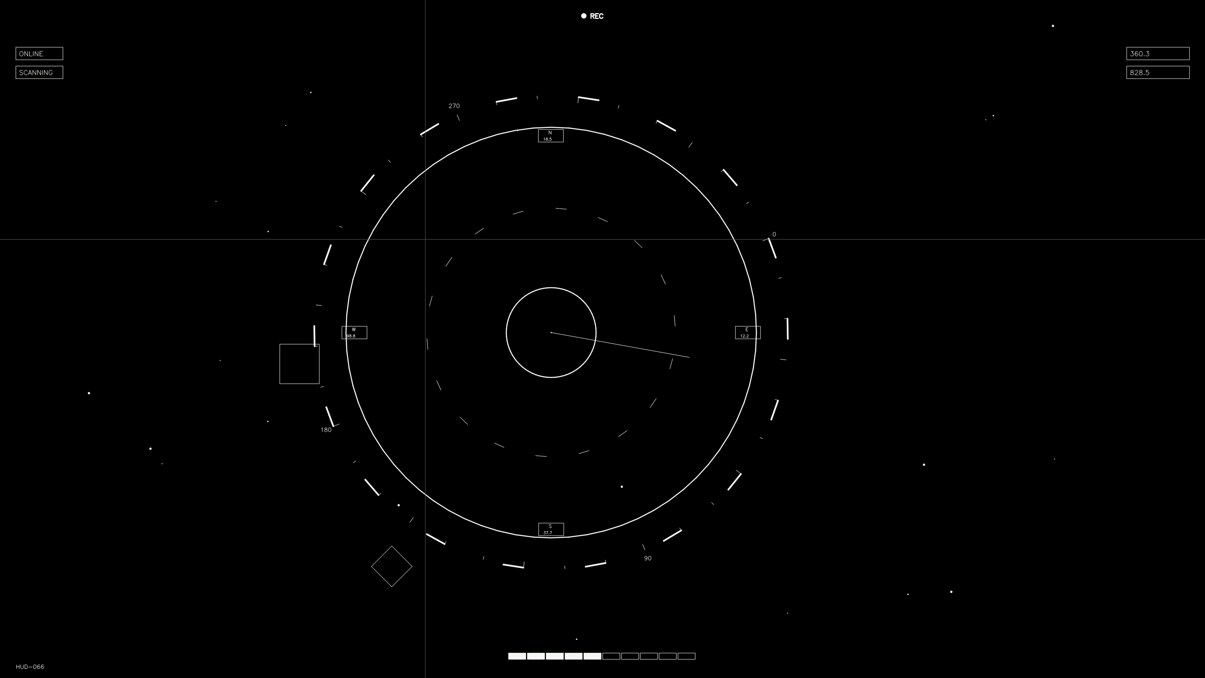 Hud elements animation for web design and sci-fi video editing with simple shapes and lines