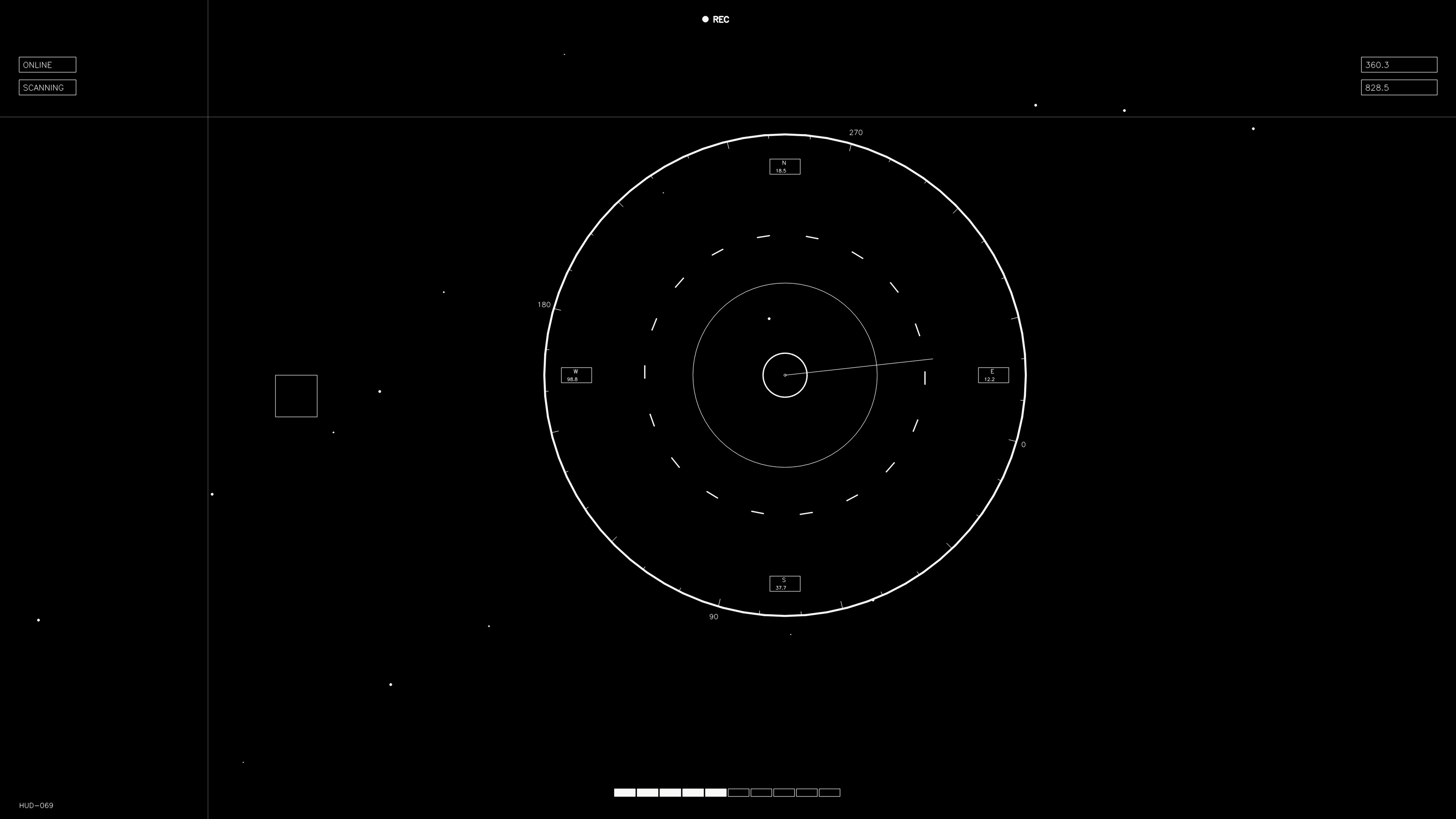 Animation of hud elements for web designers and sci-fi video editors during a digital project overview