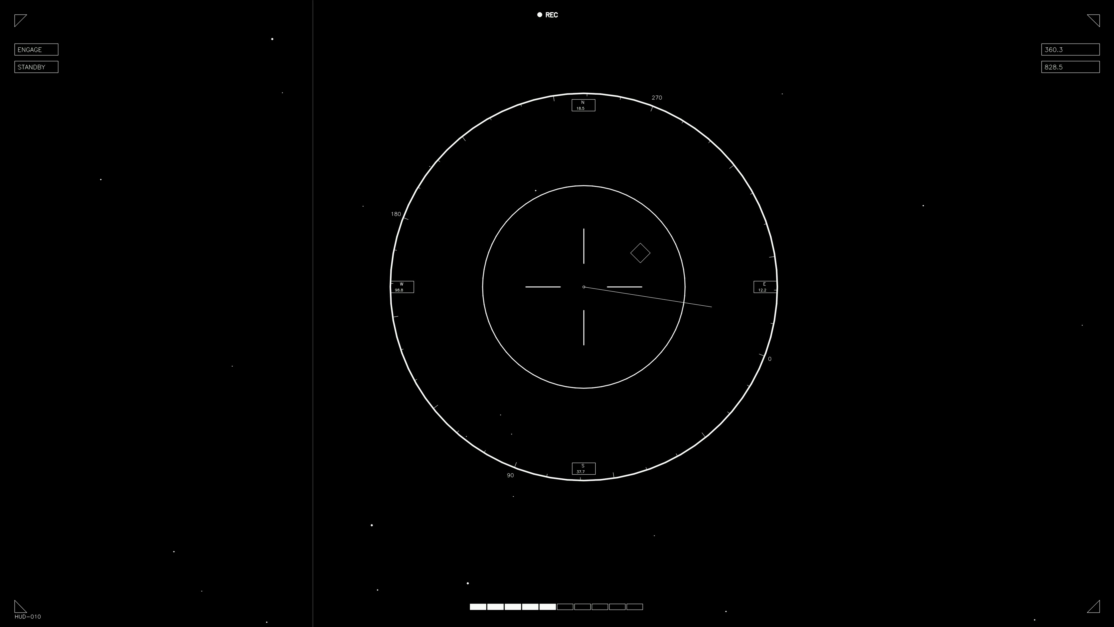 Hud elements animation for web designer in sci-fi video production setting during creative session