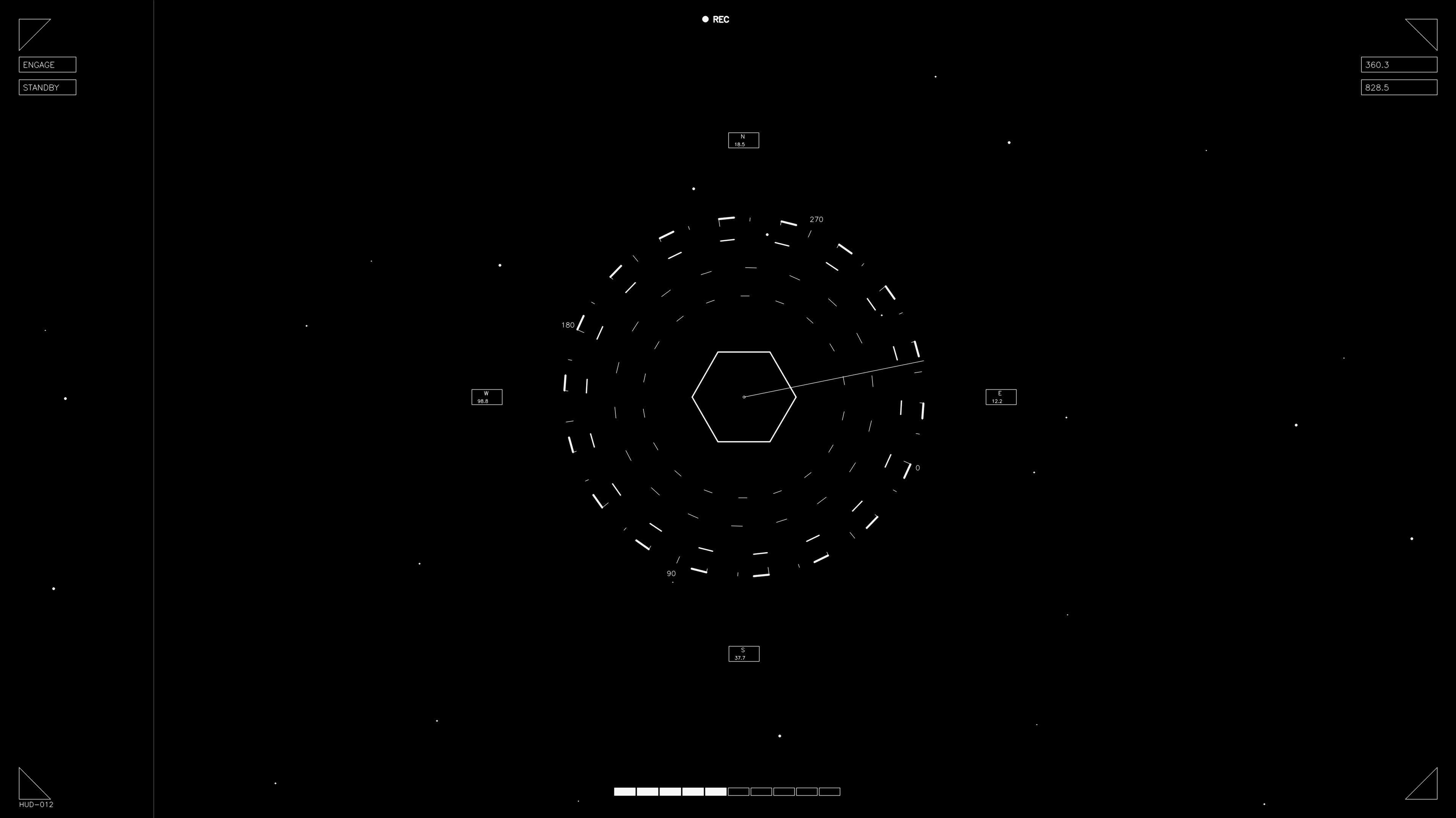 Animation of hud elements designed for web designers and sci-fi video creators in a digital environment