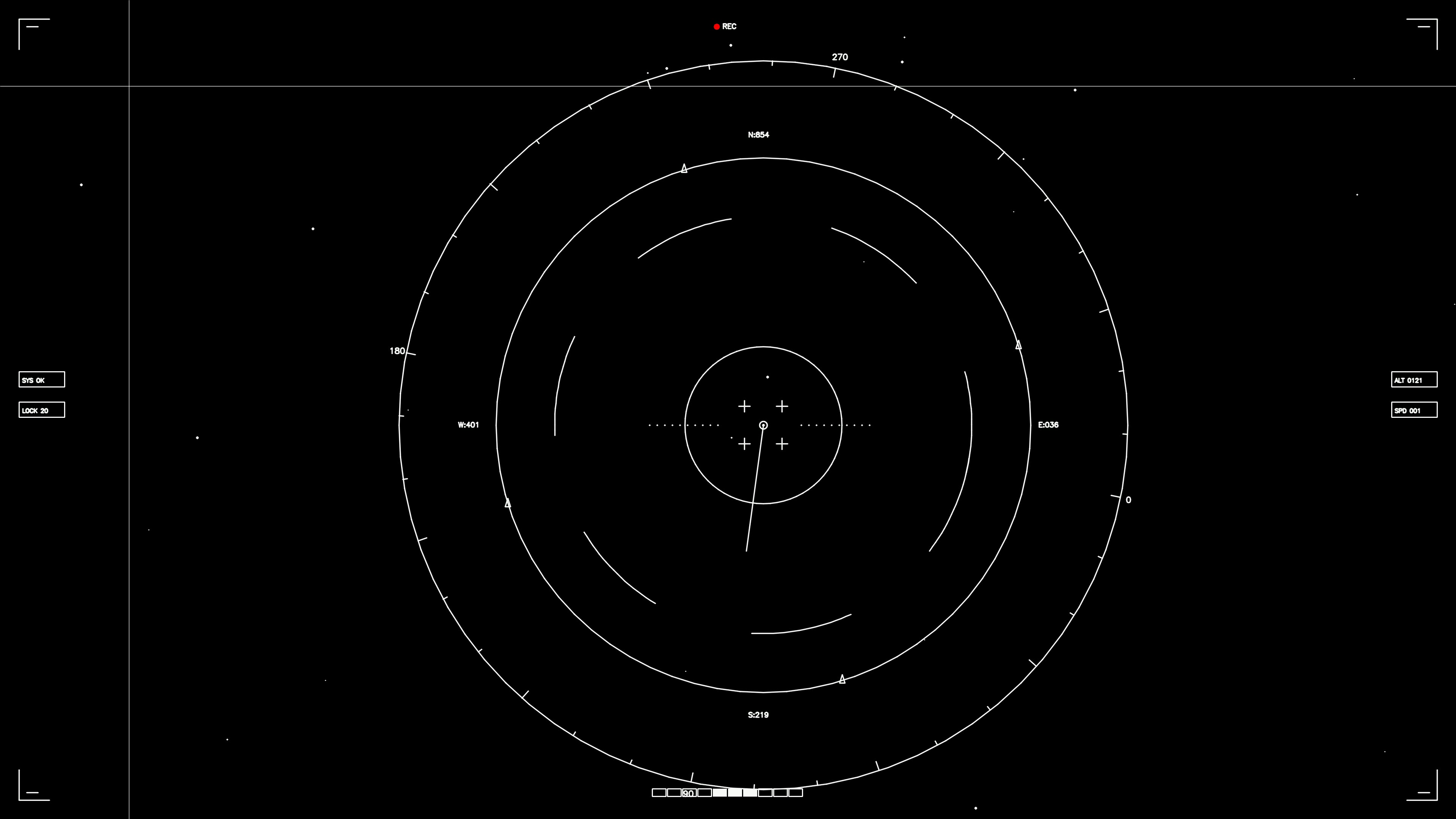 Hud elements animation for web designers and sci-fi video editors featuring a radar graphic with circular motion in dark background