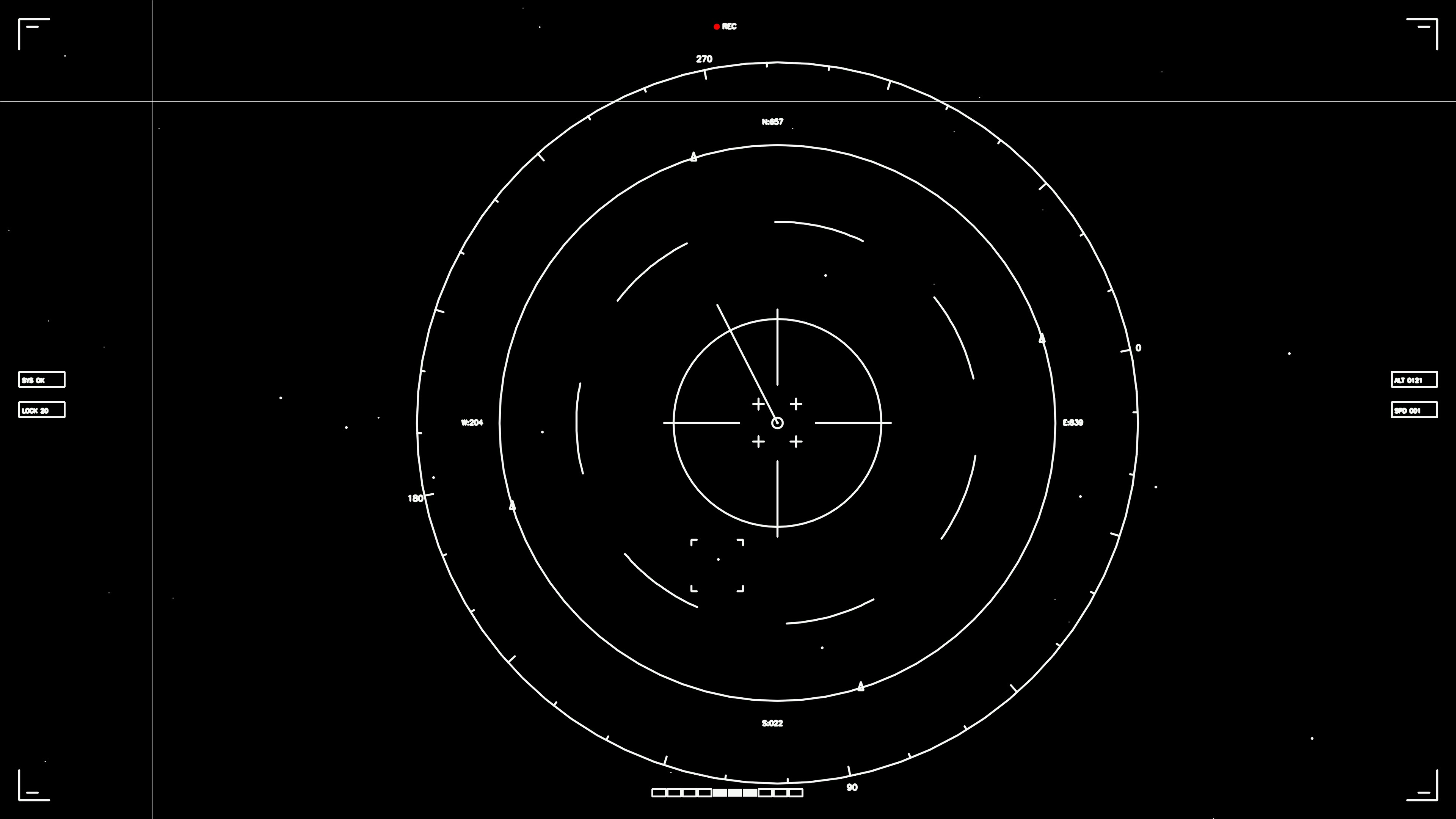 Animation of hud elements for web designers and sci-fi video editors showcasing circular radar layouts and data displays