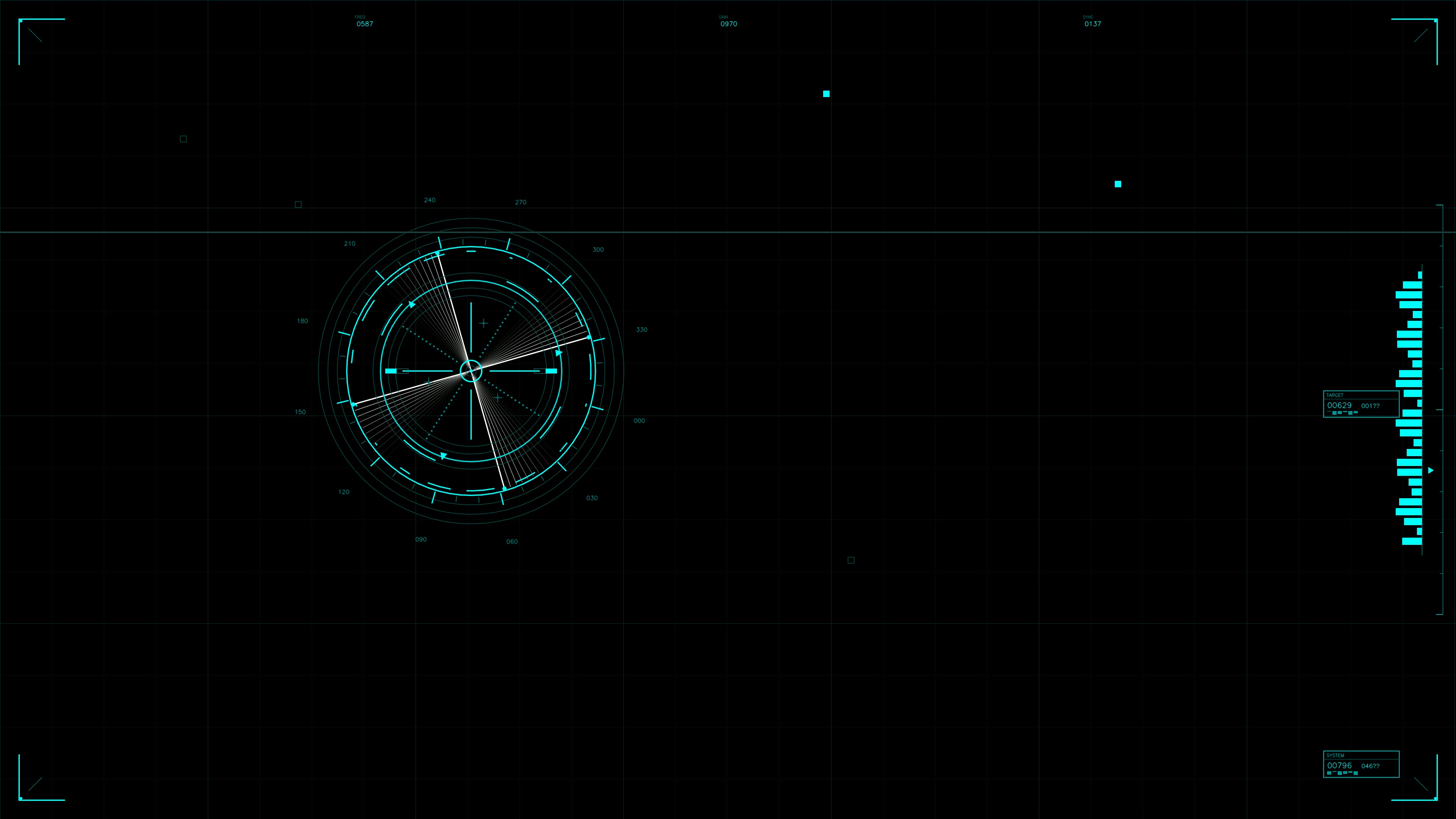 Military gui war stock footage hud animation for science fiction production in a dark environment with blue elements