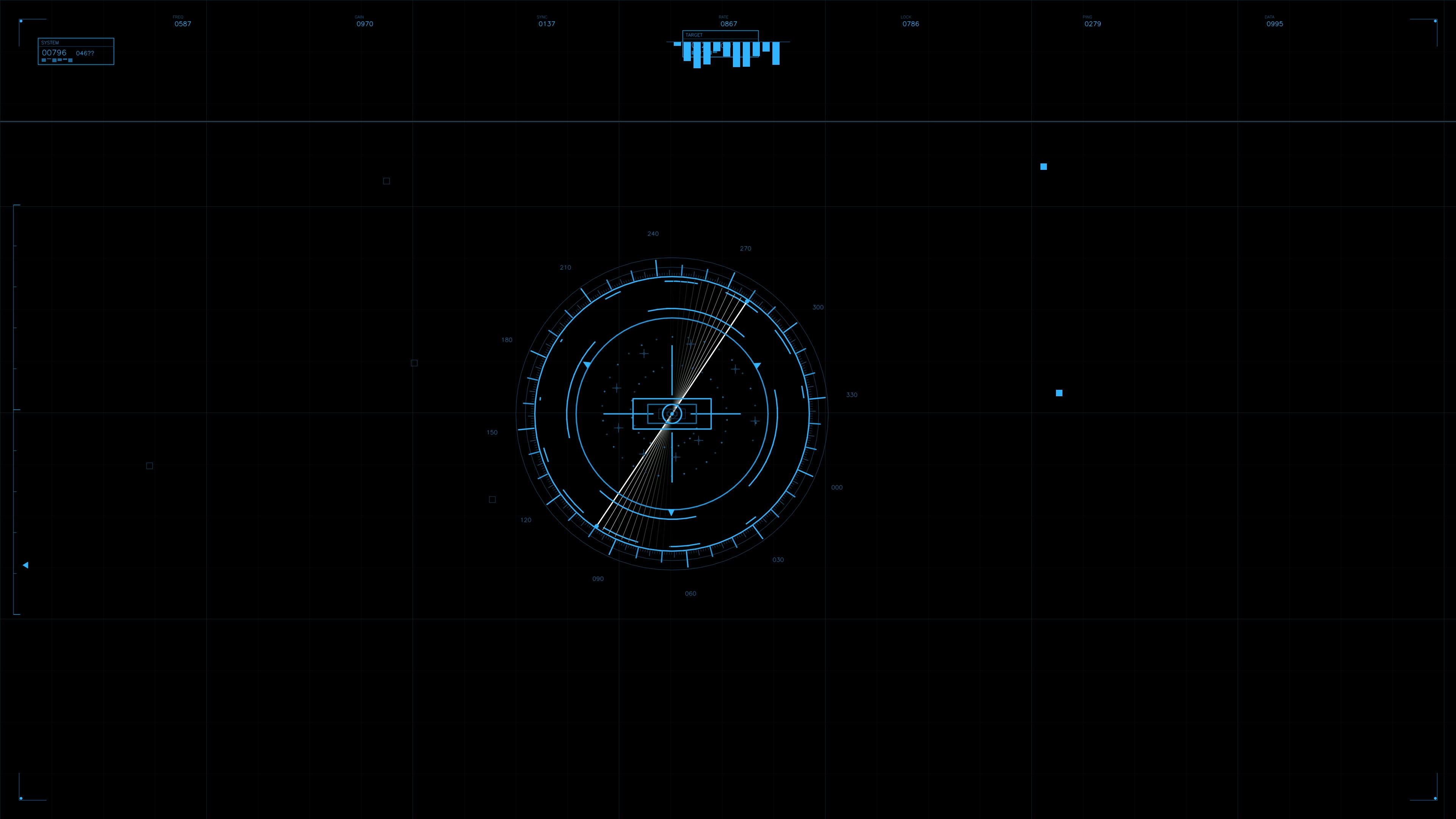 Military gui war stock footage displays a high-tech hud animation for science fiction production showing various data points and scanning features