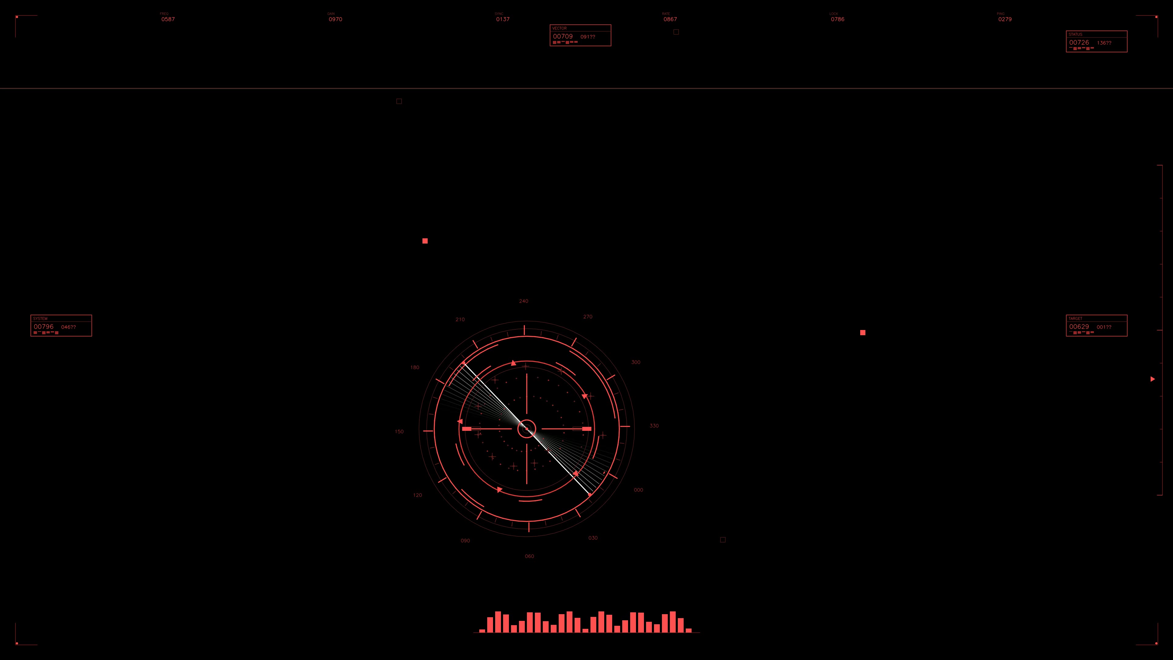Military gui war stock footage with hud animation for science fiction production in a high-tech setting over dark background
