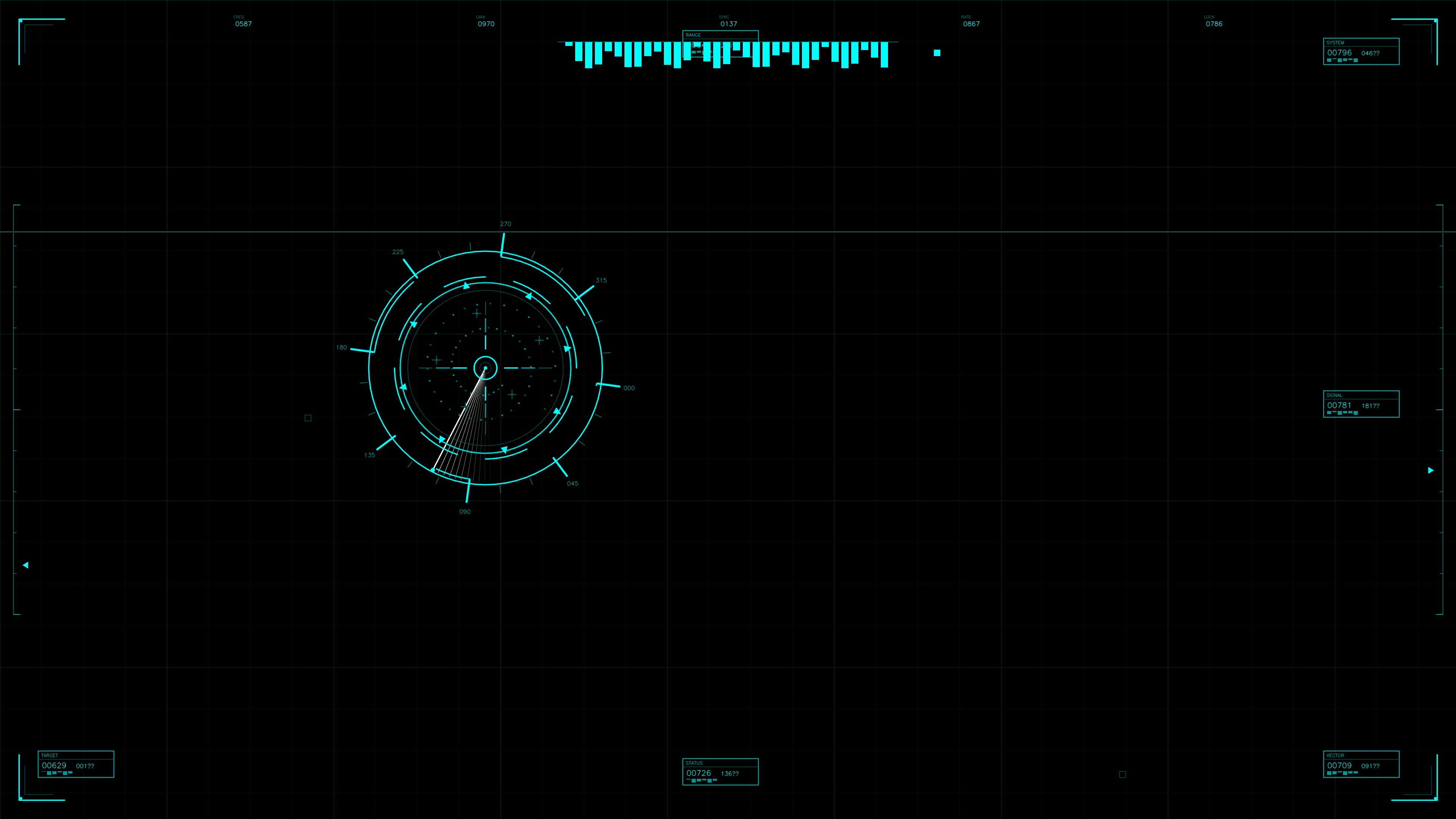 Military gui war stock footage hud animation for science fiction production with navigation elements and data display