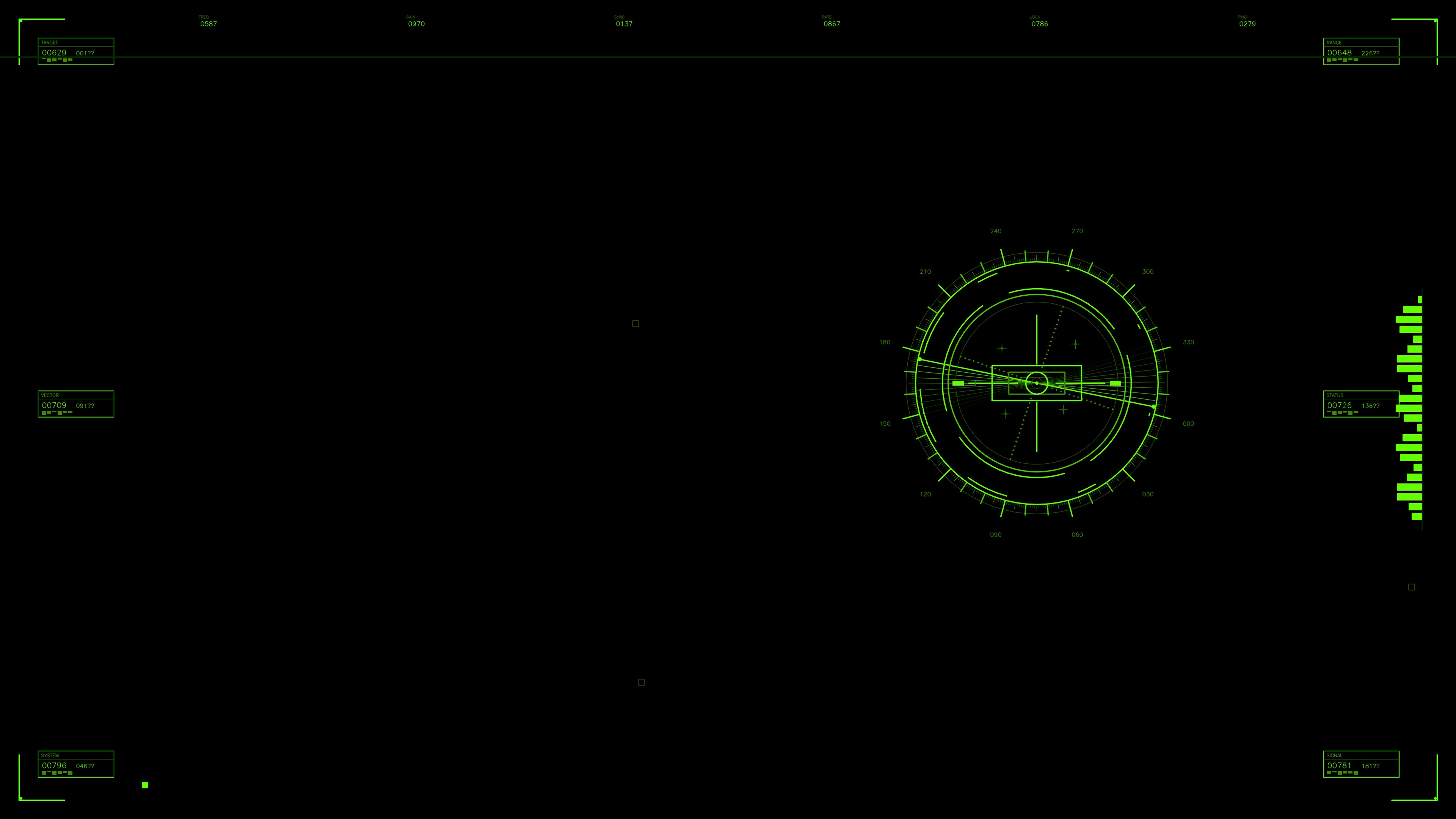 Military gui war stock footage hud animation for science fiction production shows heads up display and targeting information