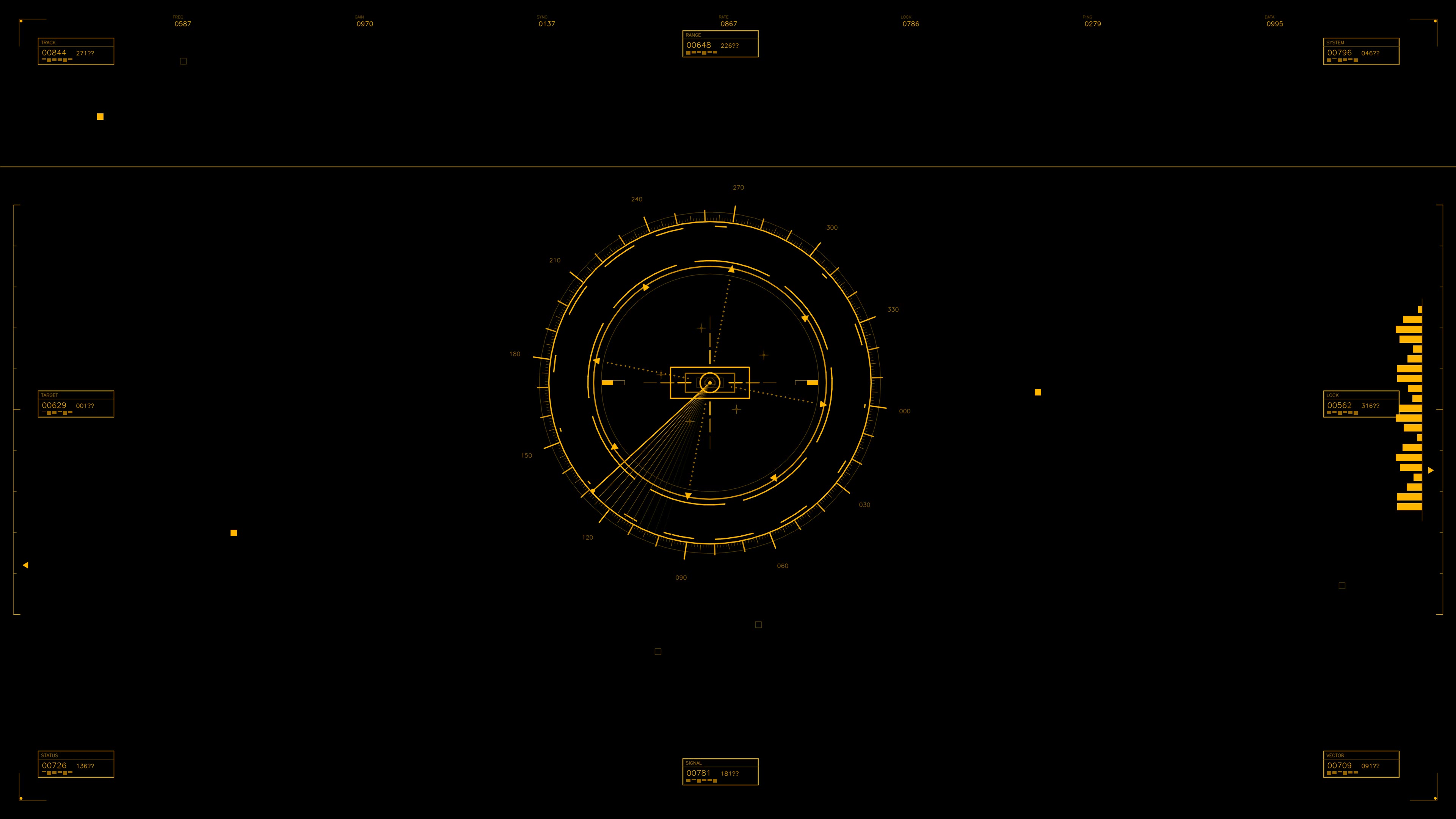 Military gui war stock footage hud animation for science fiction production showcases digital graphics and radar display elements