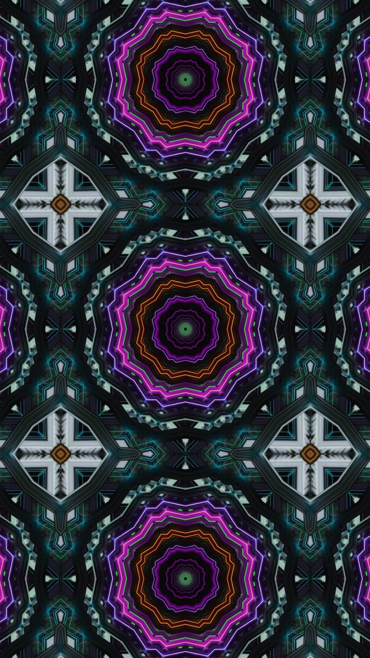 Eye catching tunnel video loop screensaver with vibrant colors and intricate patterns creating a seamless visual experience