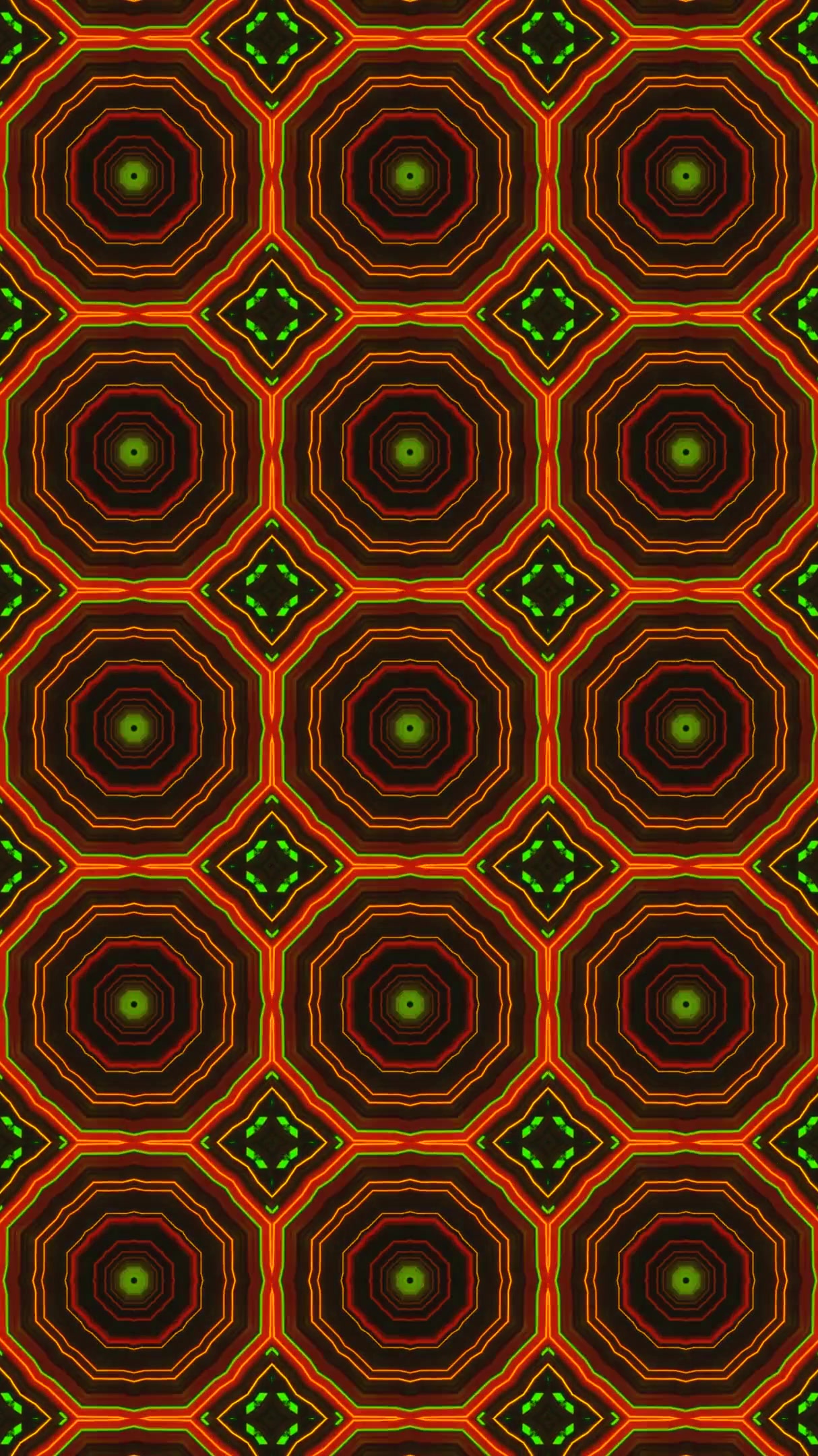 Colorful tunnel video loop screensaver featuring intricate geometric patterns and vibrant hues for engaging visual experience