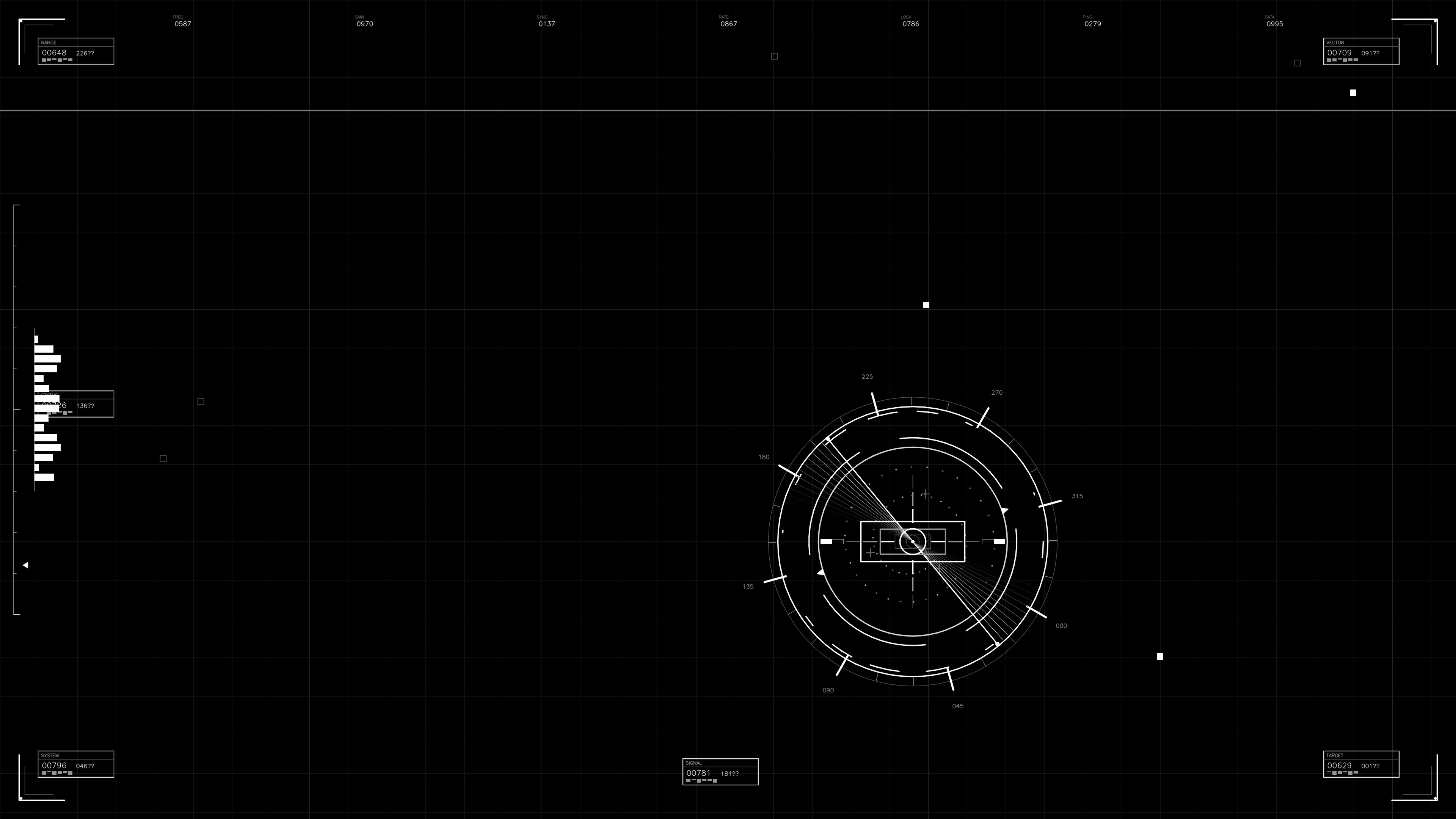 Military gui war stock footage with hud animation for science fiction production in dark environment