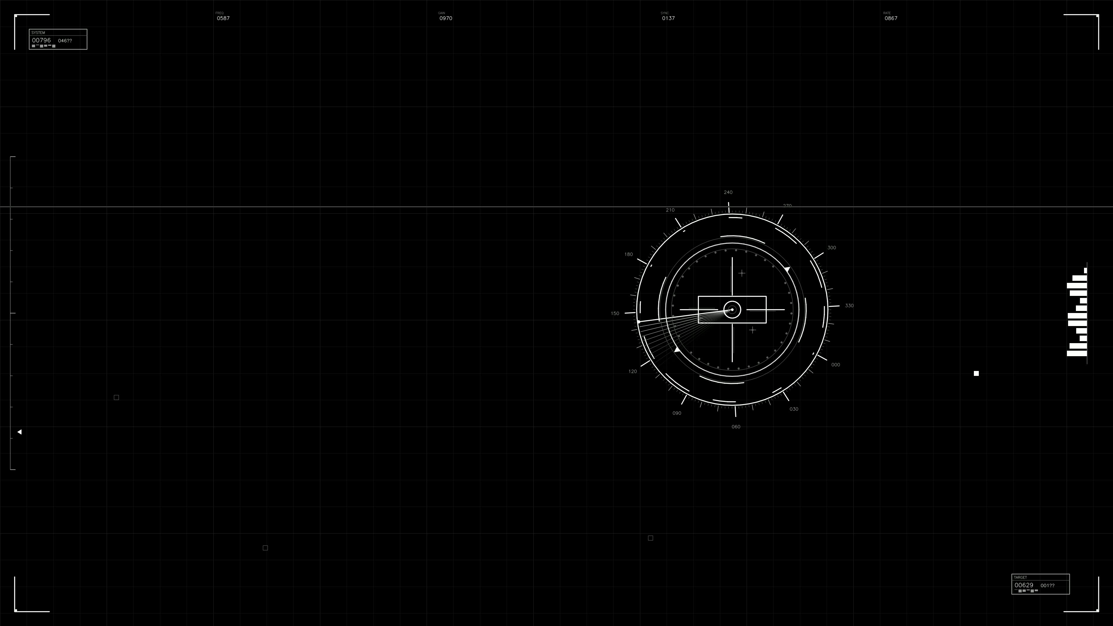 Military gui war stock footage hud animation for science fiction production in a dark environment showing data and targeting elements