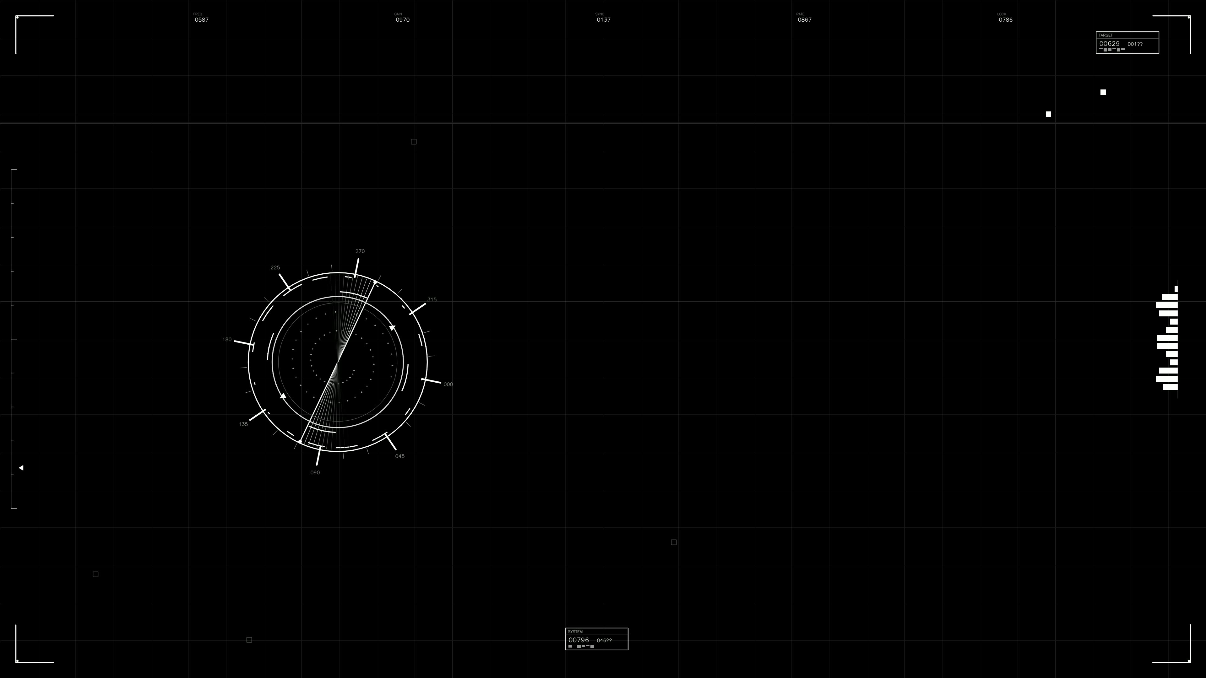 Military gui war stock footage hud animation for science fiction project in dark setting with circular display