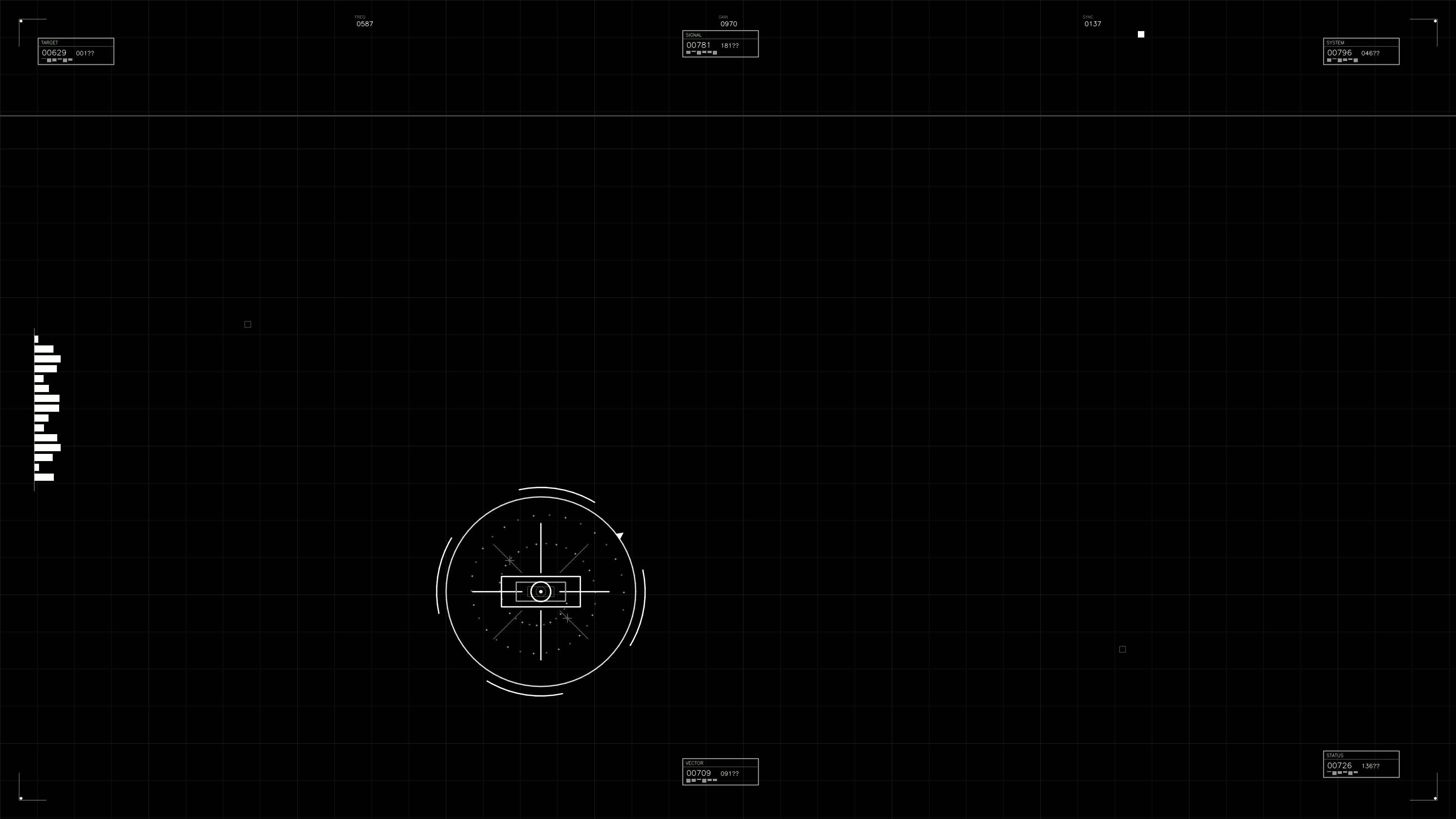 Military gui war stock footage hud animation for science fiction production in action on black background