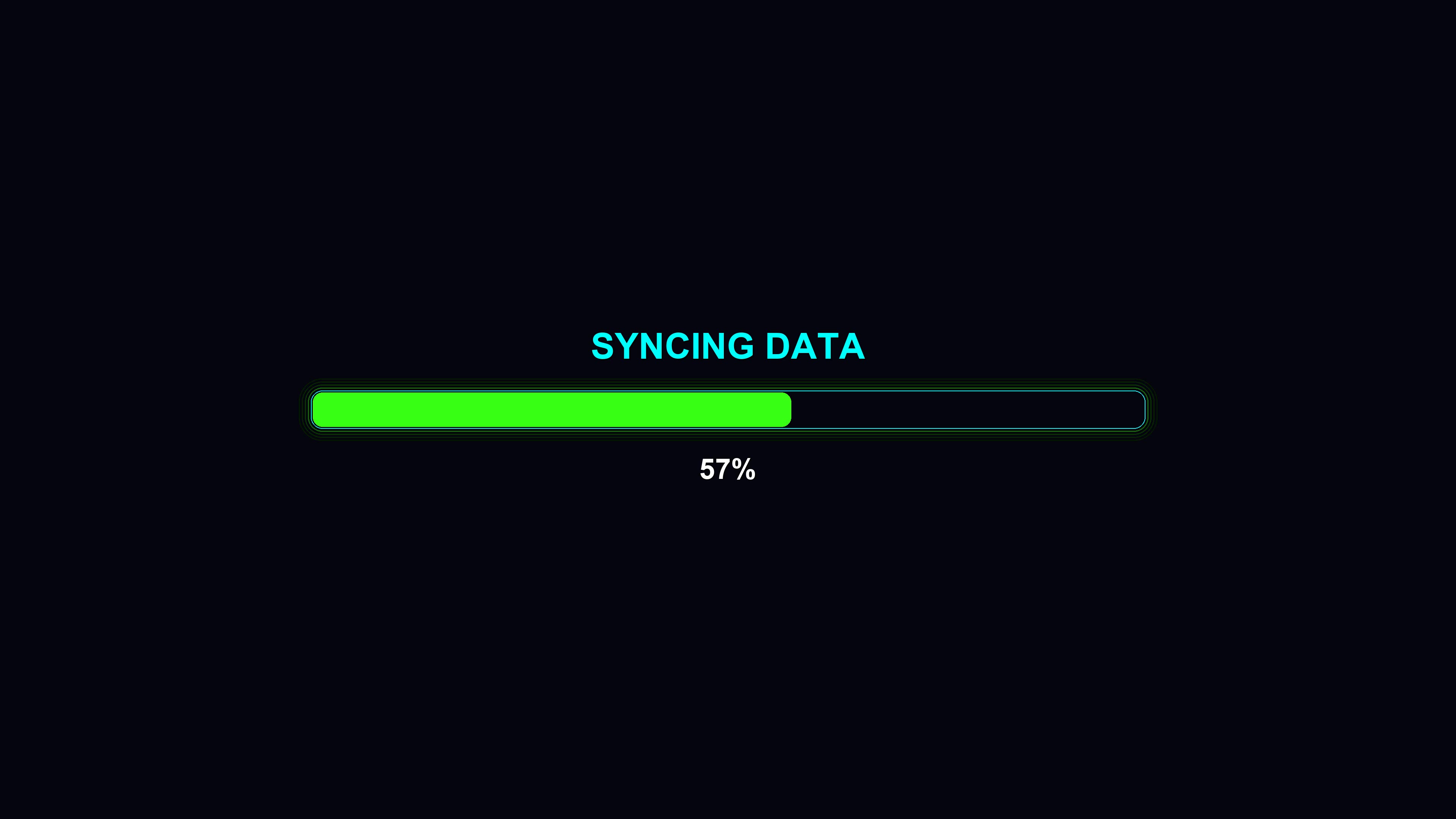 Progressbar animation shows waiting for data syncing to finish during a modern interface interaction in a software application